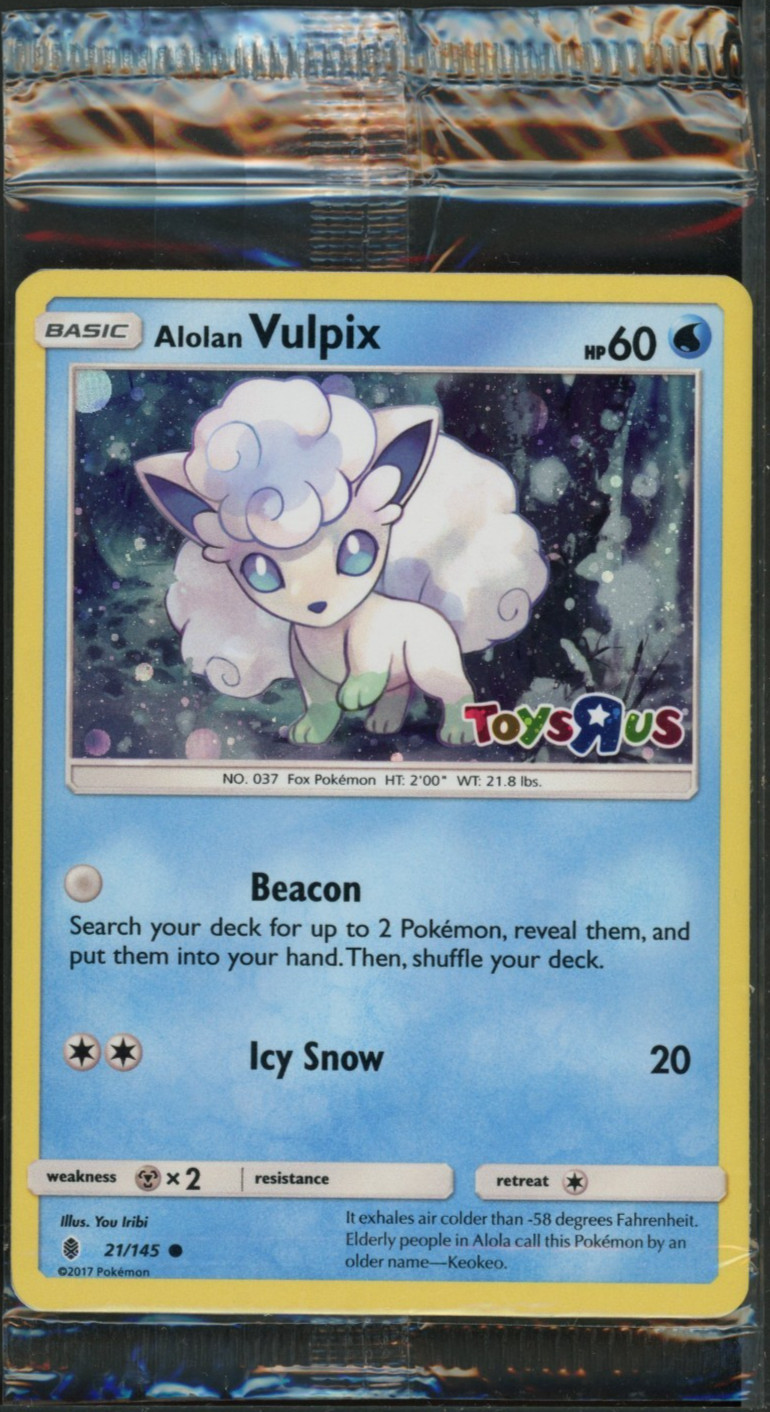 Pokemon Toys R Us Stamped Cosmos Holo Alolan Vulpix 21/145 - Sealed