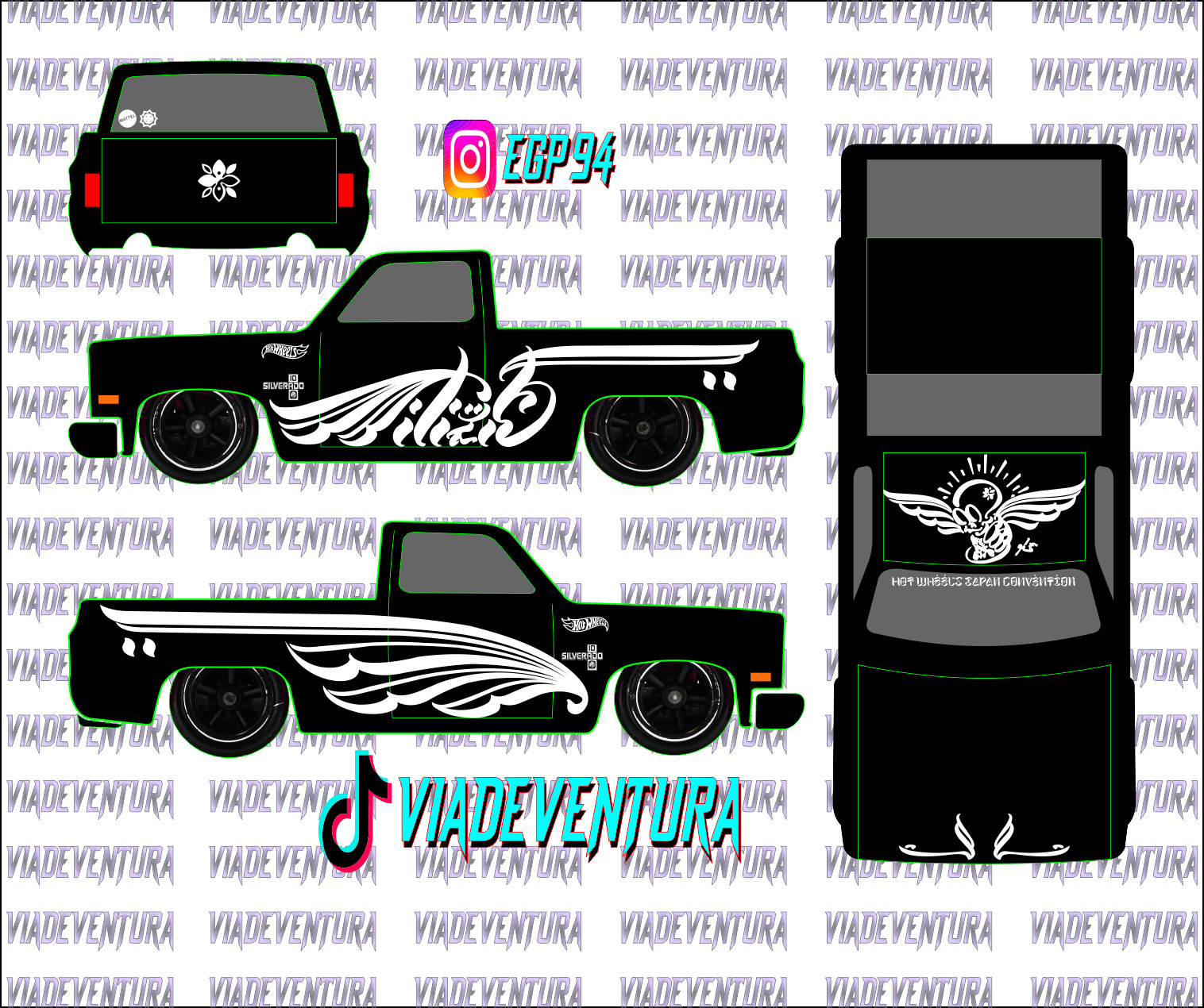 Japan Conv Whit 1/64 83 Silverado WHITE TONER Universal Waterslide Decal for Hot