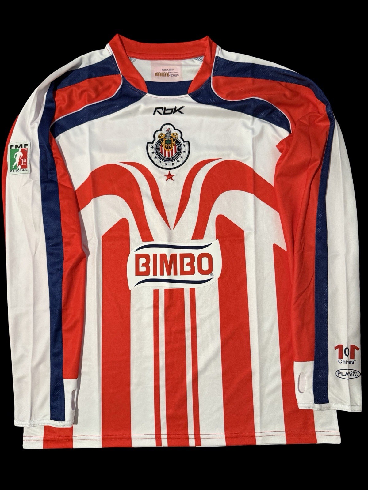 Chivas Guadalajara Reebok Long Sleeve Jersey  FMF Mens Medium Mexico