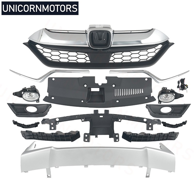 Front Grille Trim Garnish Fog Light Bracket 16pcs Fit Honda CR-V 2017-2019 CRV Front Grille Trim Garnish Fog Light Bracket 16pcs Fit Honda CR-V 2017-2019 CRV