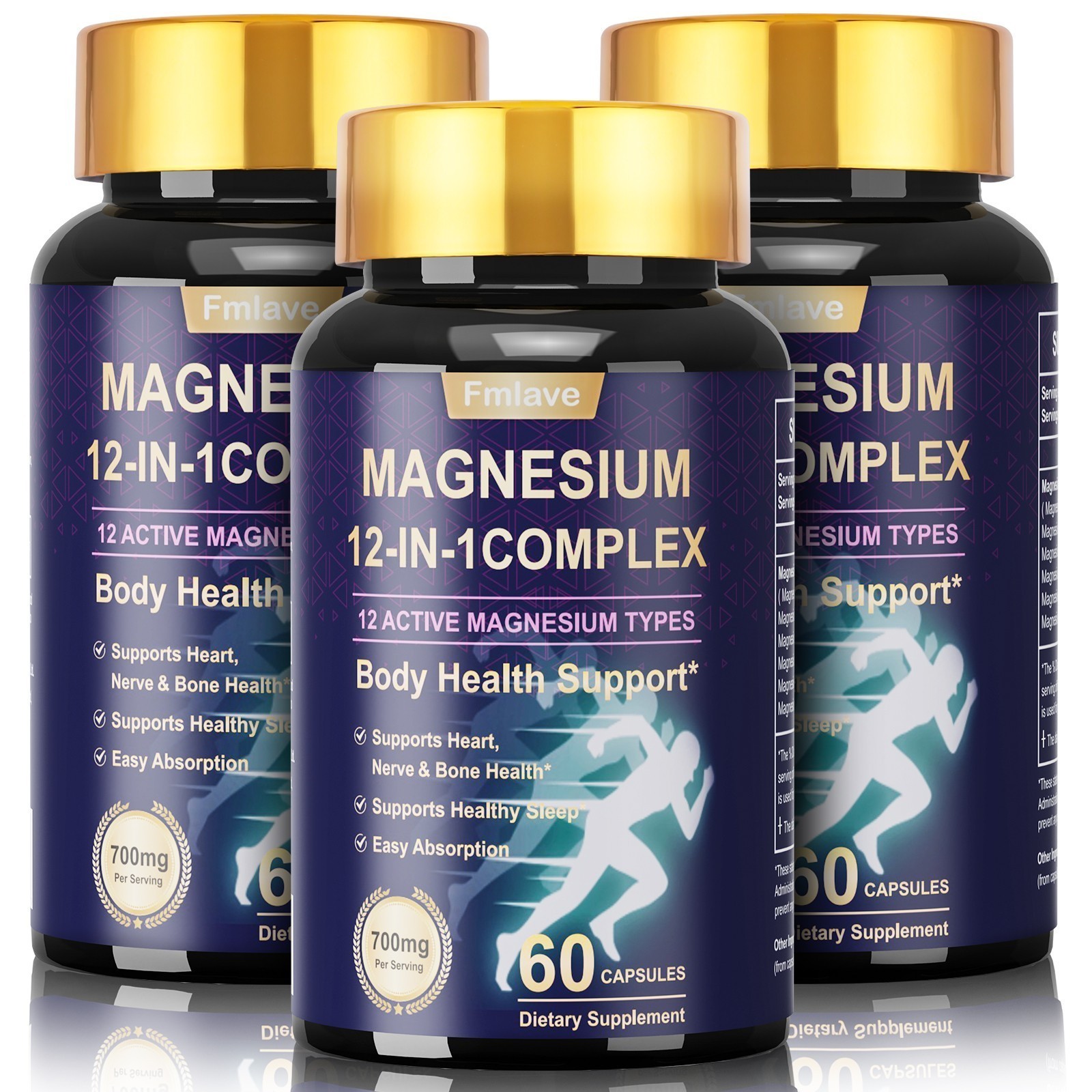 3-Pack Magnesium 12 Complex – Advanced Magnesium Blend for Daily Wellness-180 ct