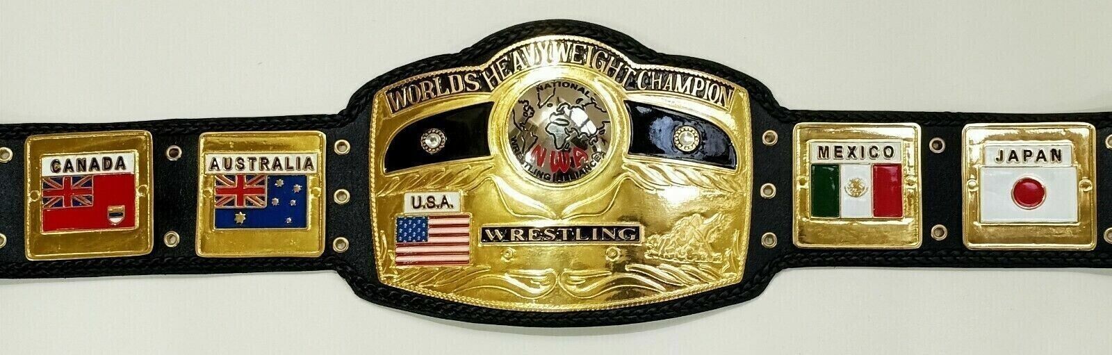 NWA Domed Globe World Heavyweight Championship Title Belt – Replica NWA Domed Globe World Heavyweight Championship Title Belt – Replica