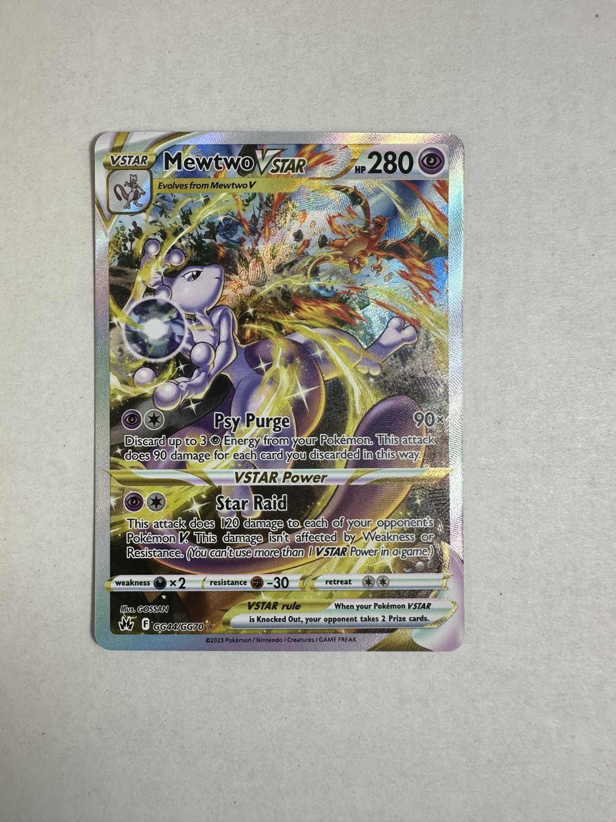 【1:1ExactRepIica】Pokemon SWSH Crown Zenith Galarian Gallery GG44 FA Mewtwo VSTAR