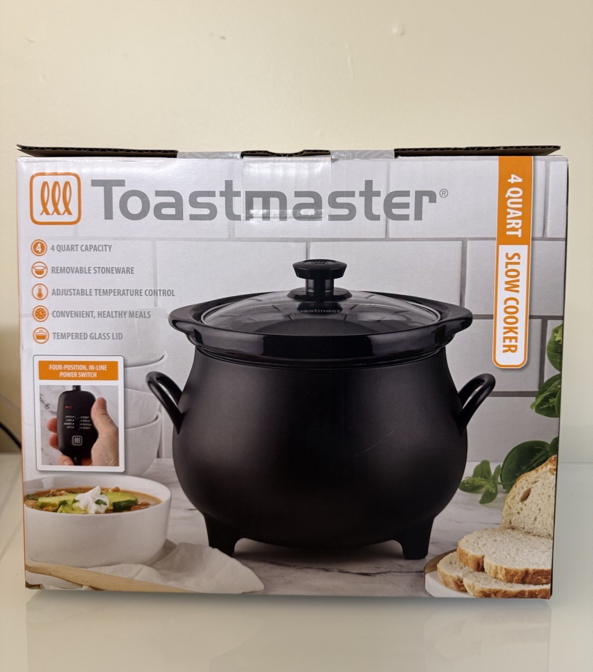 NEW Toastmaster 4 QT Black Cauldron Slow Cooker Crock Pot Halloween IN HAND