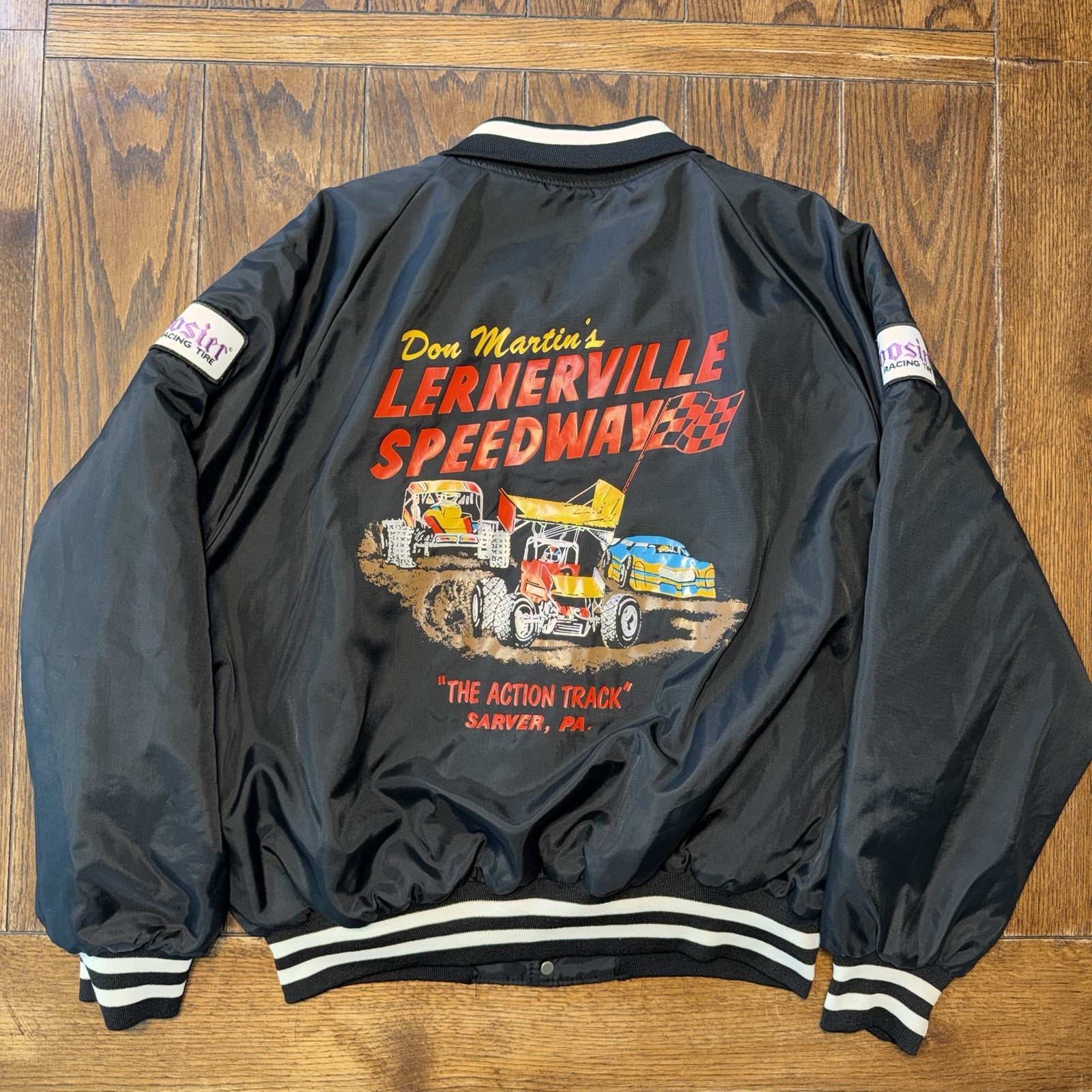 VTG 80s Lernerville Speedway Satin Jacket XXL Sarver PA Action Track Hoosier VTG 80s Lernerville Speedway Satin Jacket XXL Sarver PA Action Track Hoosier