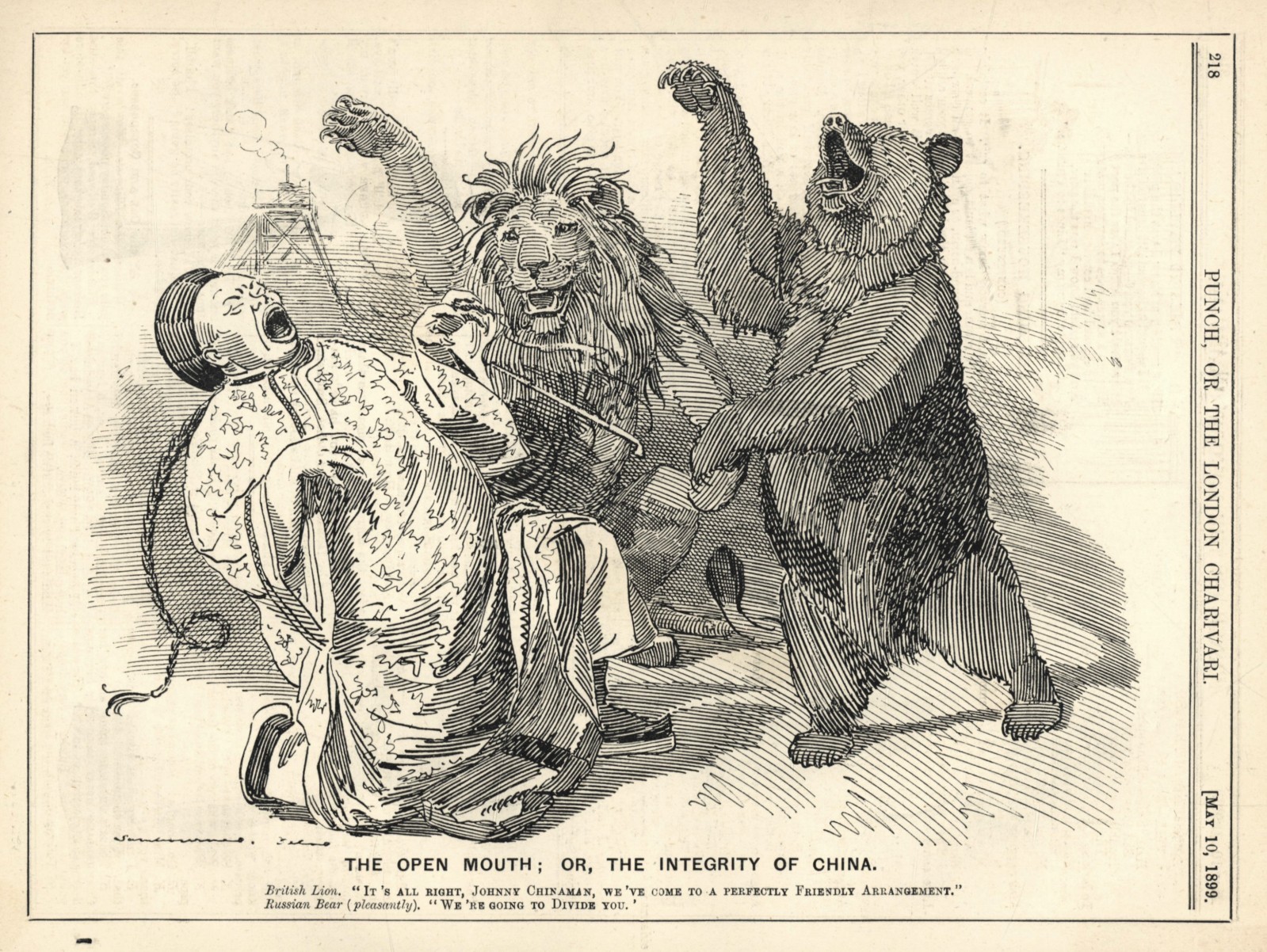 RARE 1899 POLITICAL Cartoon - BRITAIN & RUSSIA \