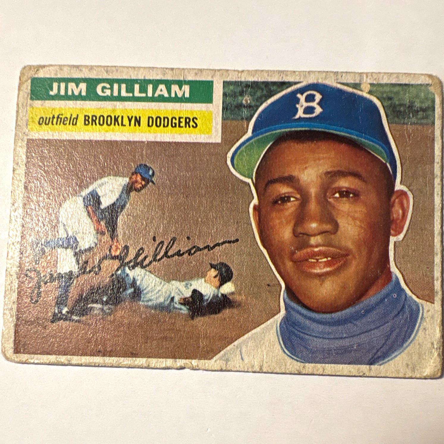  1956 Topps Jim Gilliam #280 Brooklyn Dodgers Baseball Card Set Filler