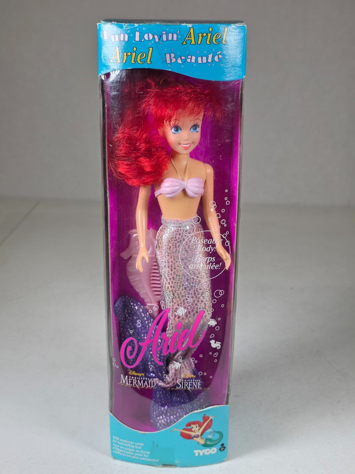 Vintage Disney Little Mermaid Fun Lovin Ariel Doll Tyco 1801 New
