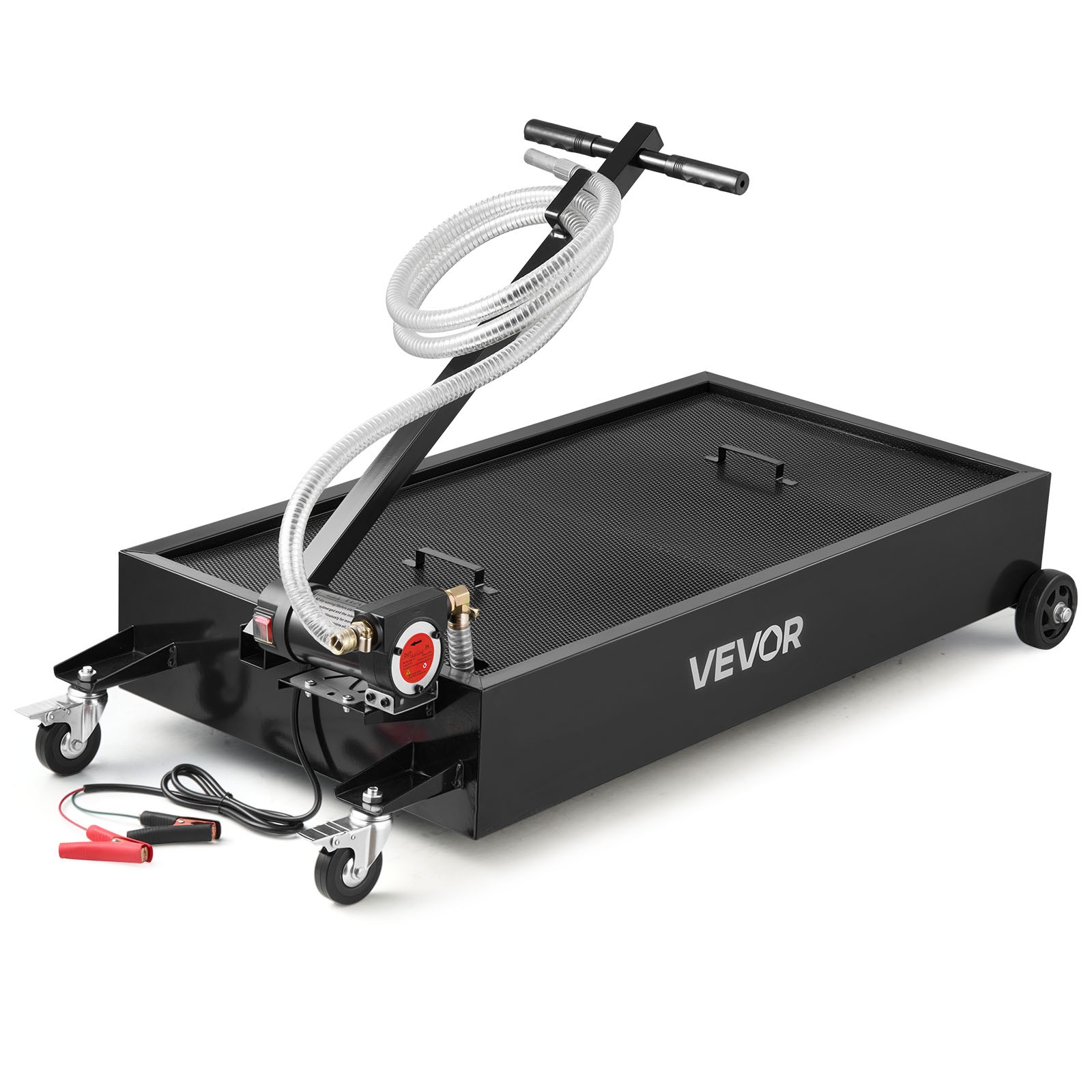 VEVOR Low Profile Oil Drain Pan 20 Gal Metal Oil Drain Cart with Electric Pump