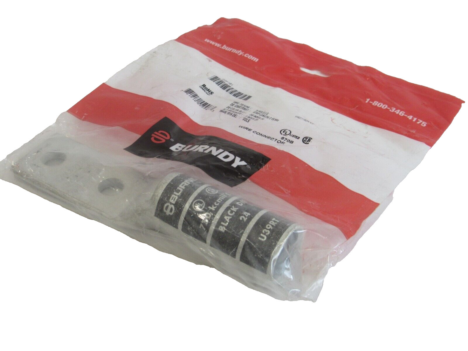 NEW BURNDY U39RT COPPER COMPRESSION LUG YAZ392NNT NEW BURNDY U39RT COPPER COMPRESSION LUG YAZ392NNT