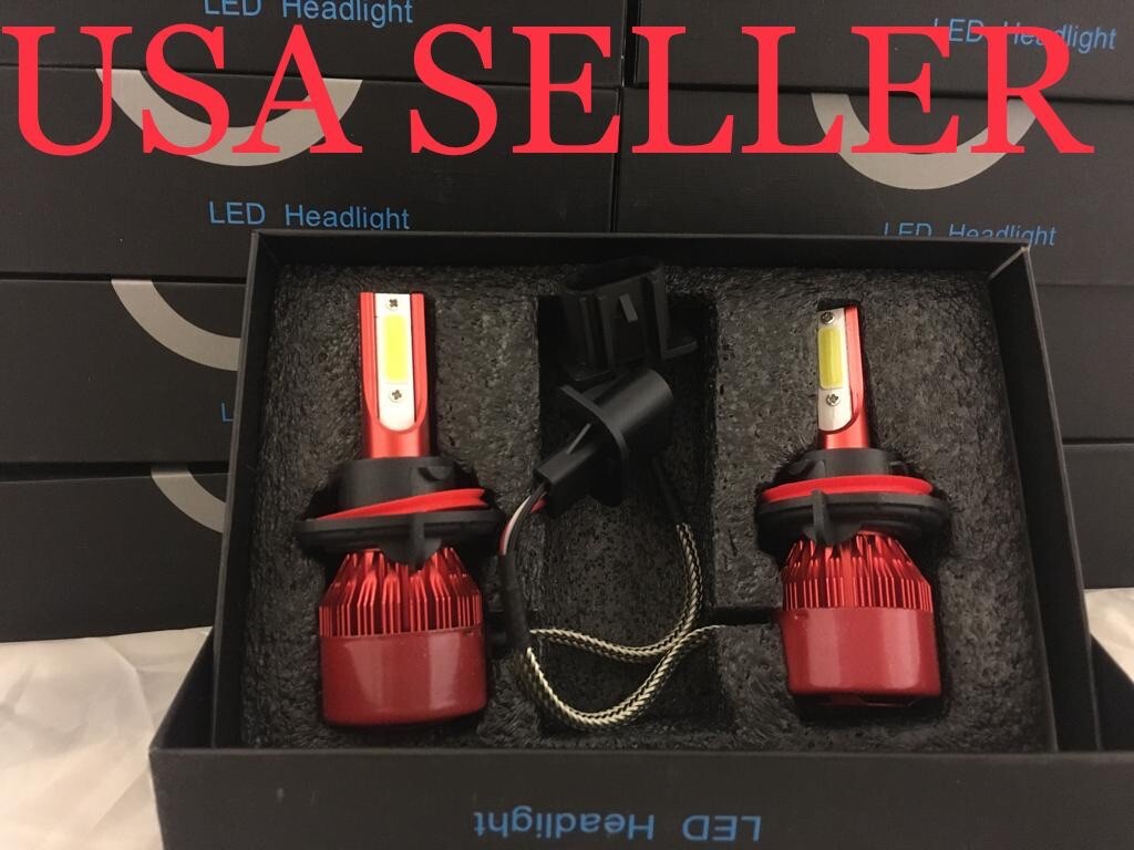 H13 9008 LED Headlight Bulbs 5000K 5K xentec Super White  2x Car Light Bulbs New