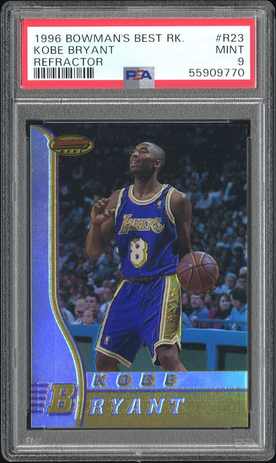 KOBE BRYANT  1996 BOWMAN'S BEST ROOKIE REFRACTOR PSA 9 #R23 ROOKIE RC