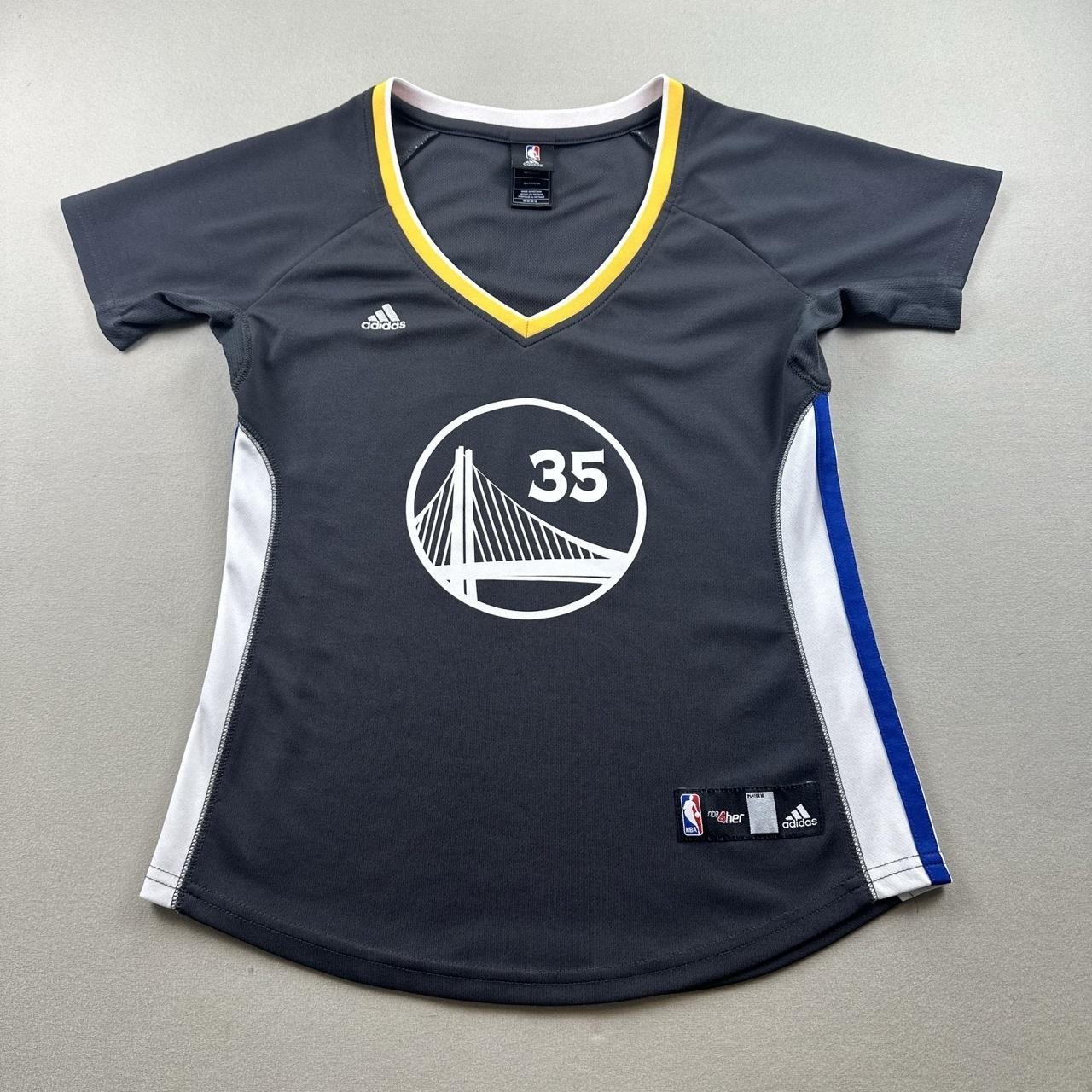 Golden State Warriors Kevin Durant Jersey Womens Medium Gray Adidas NBA #35 2016