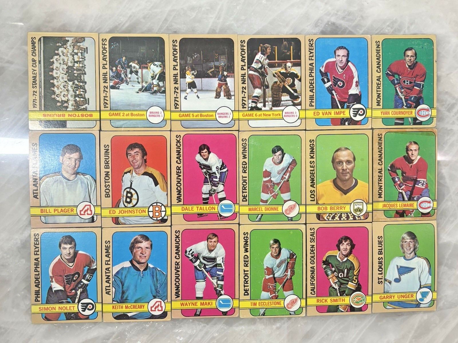 vintage 1972-73 topps hockey partial set 93/176 SEE PHOTOS mixed cond.w/ HOFers