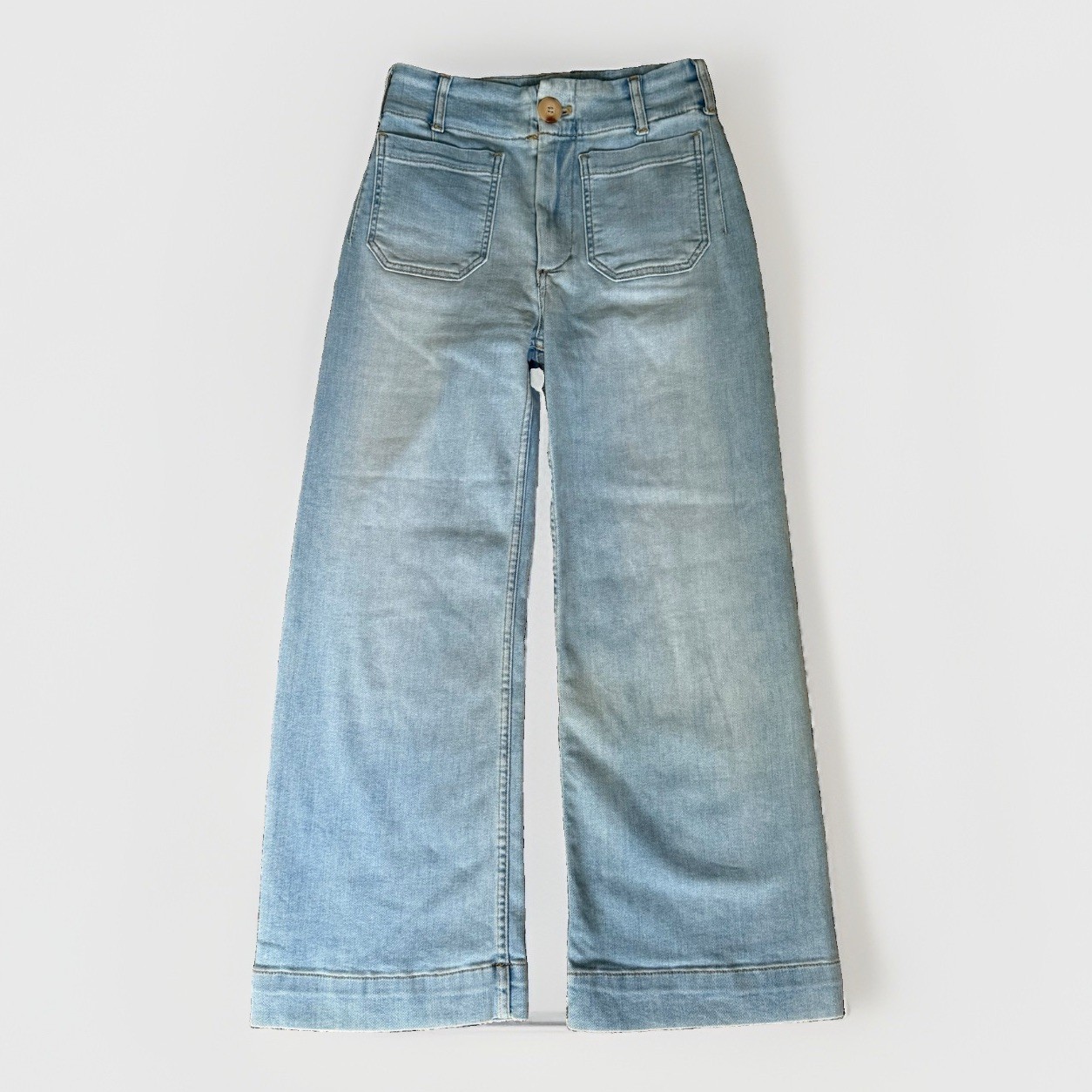 Maeve Anthropologie COLETTE Jeans Size 27 Ankle Wide Leg High Rise Light Wash Maeve Anthropologie COLETTE Jeans Size 27 Ankle Wide Leg High Rise Light Wash