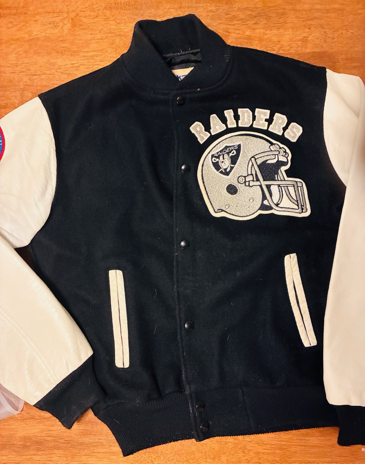 Los Angeles Raiders Vintage 80s Chalk Line Varsity Jacket - Wool & Leather