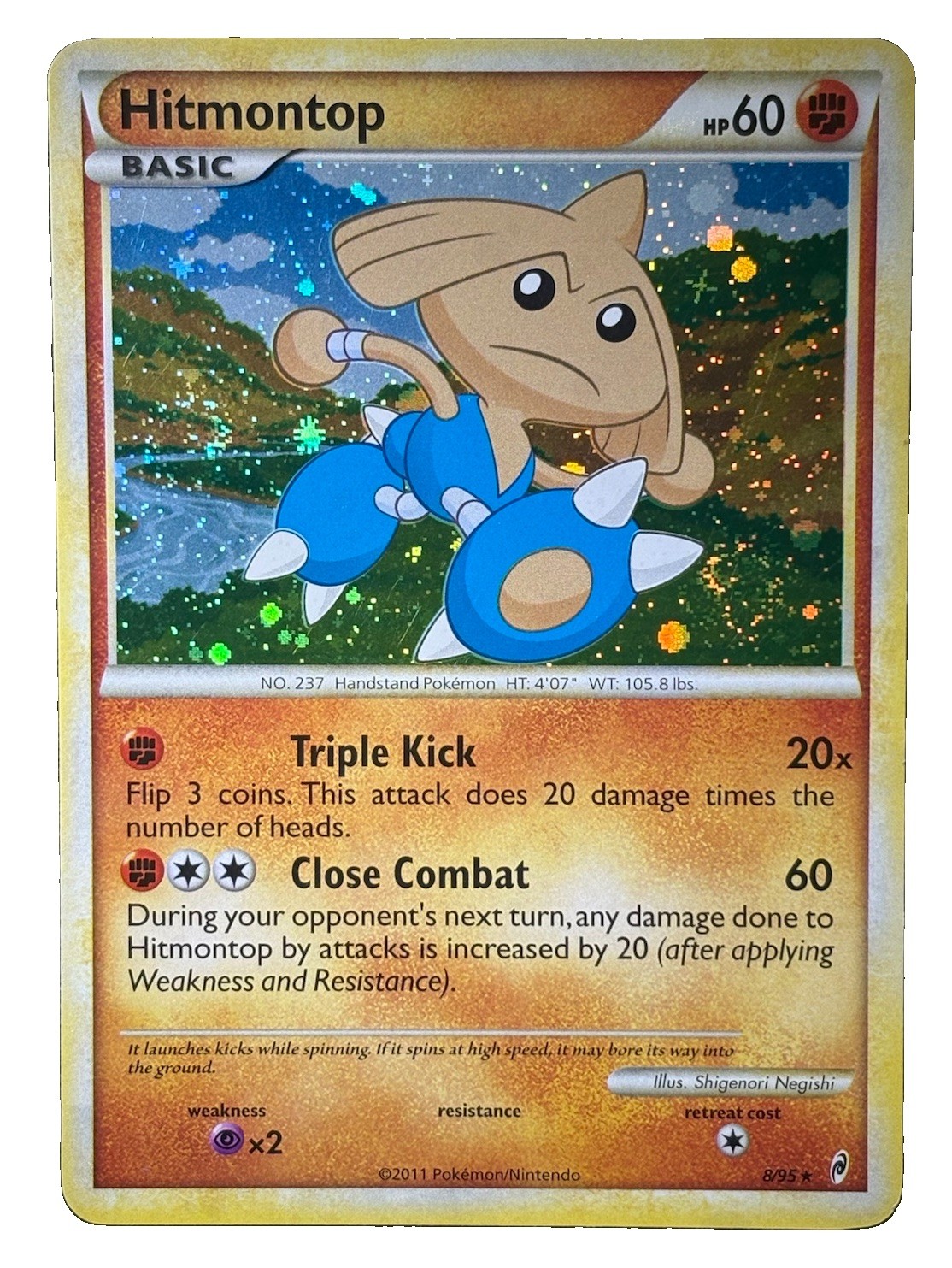Hitmontop 8/95 Call of Legends Holo Pokemon Rare Cosmos Holo 🌀 DOUBLE SWIRL 🌀 Hitmontop 8/95 Call of Legends Holo Pokemon Rare Cosmos Holo 🌀 DOUBLE SWIRL 🌀
