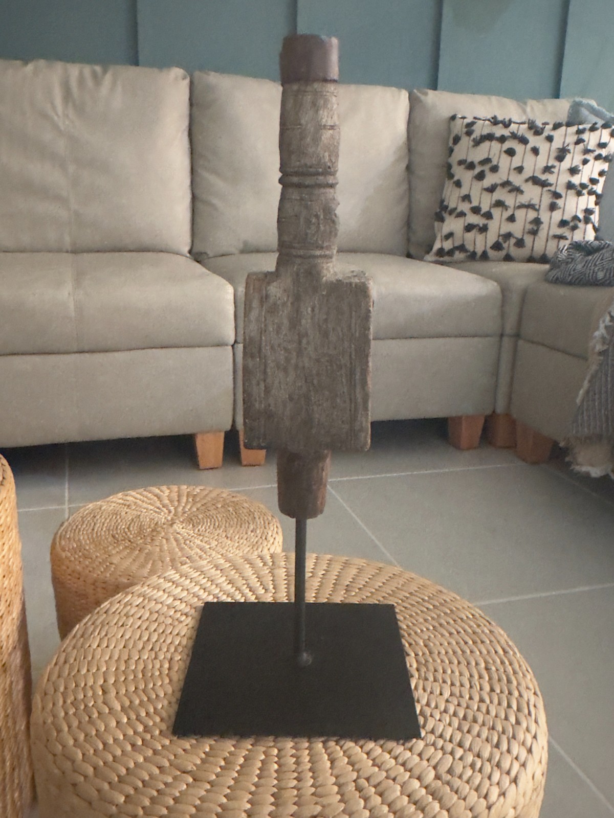 Rustic Abstract Primitive Style Wooden Sculpture Dark wood, 2 Styles Available Rustic Abstract Primitive Style Wooden Sculpture Dark wood, 2 Styles Available
