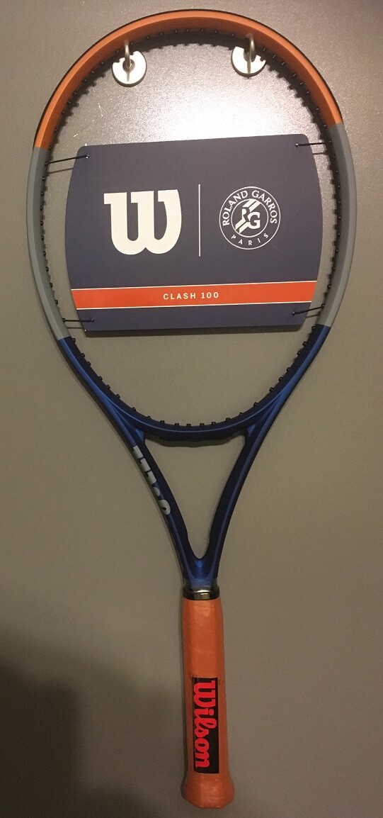 NEW WILSON Clash 100 Roland Garros Tennis Racquet 4 1/2 Racket LTD. EDITION 2020