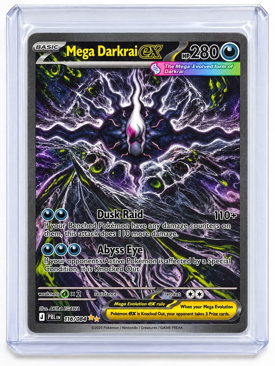 Mega Darkrai ex 116/084 Pokémon Card Illustration Rare Mega Evolution 2026