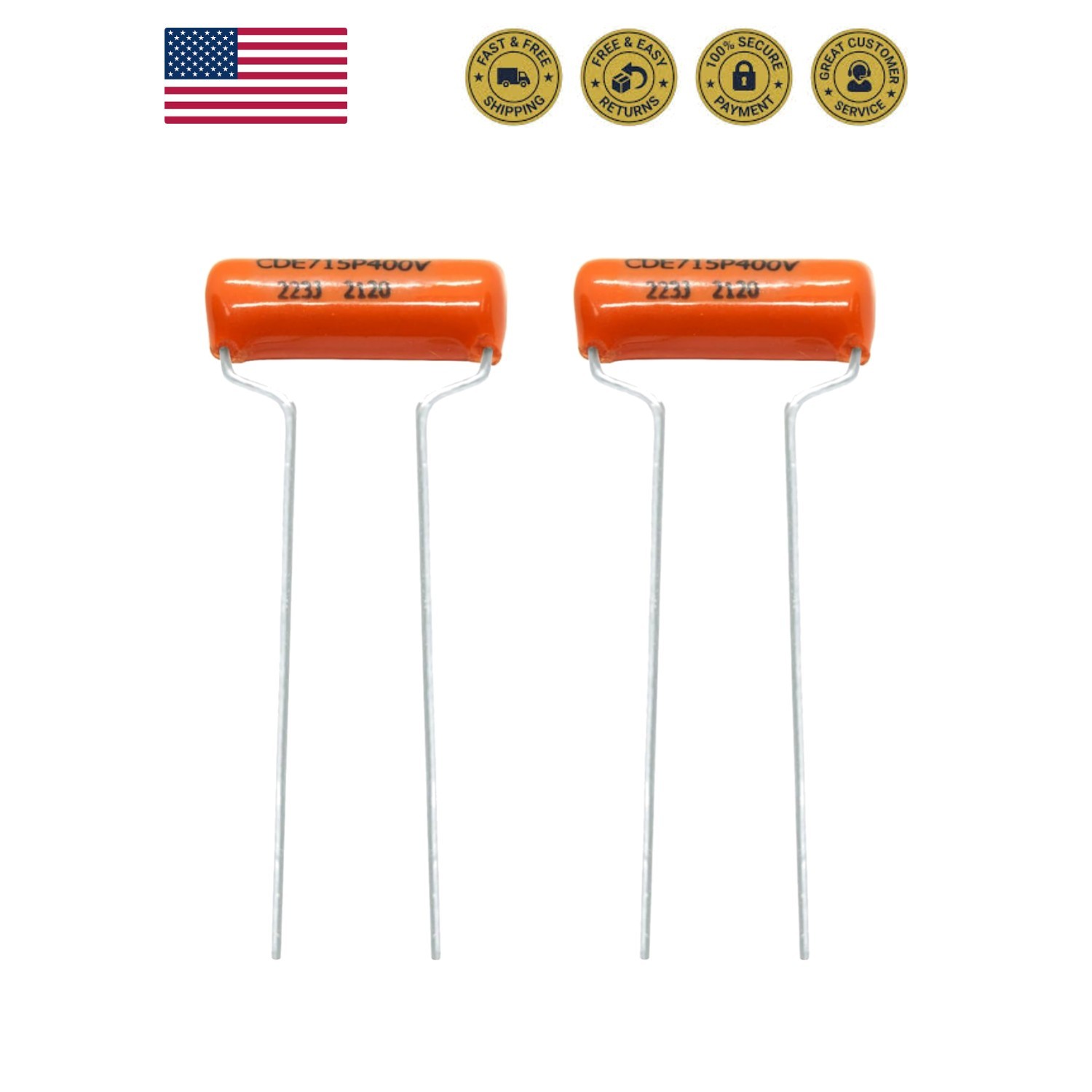 Pair 2X - .022 uf/400 v Capacitors
