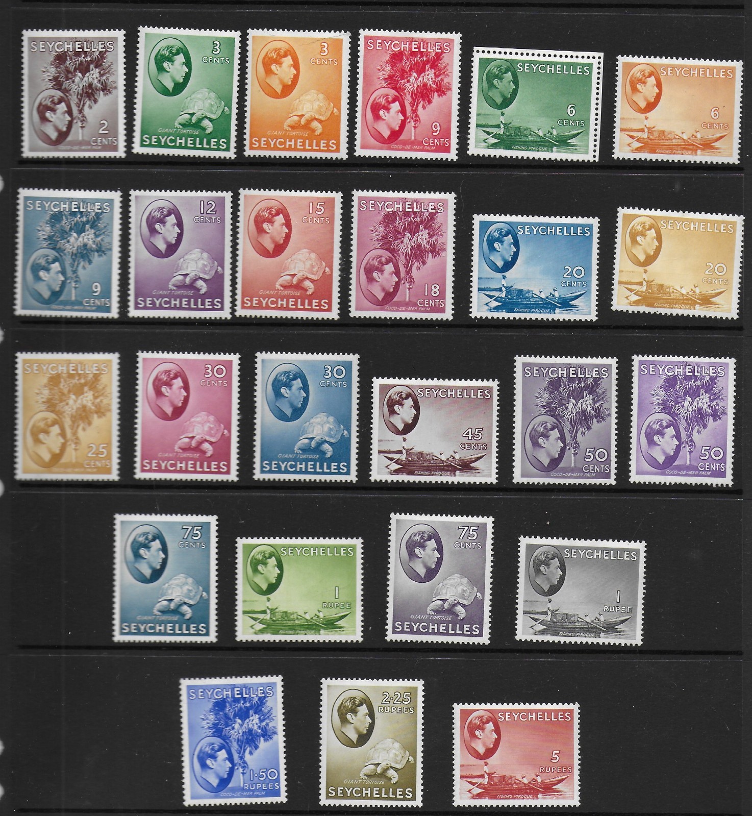 Seychelles 1938/49 set mm