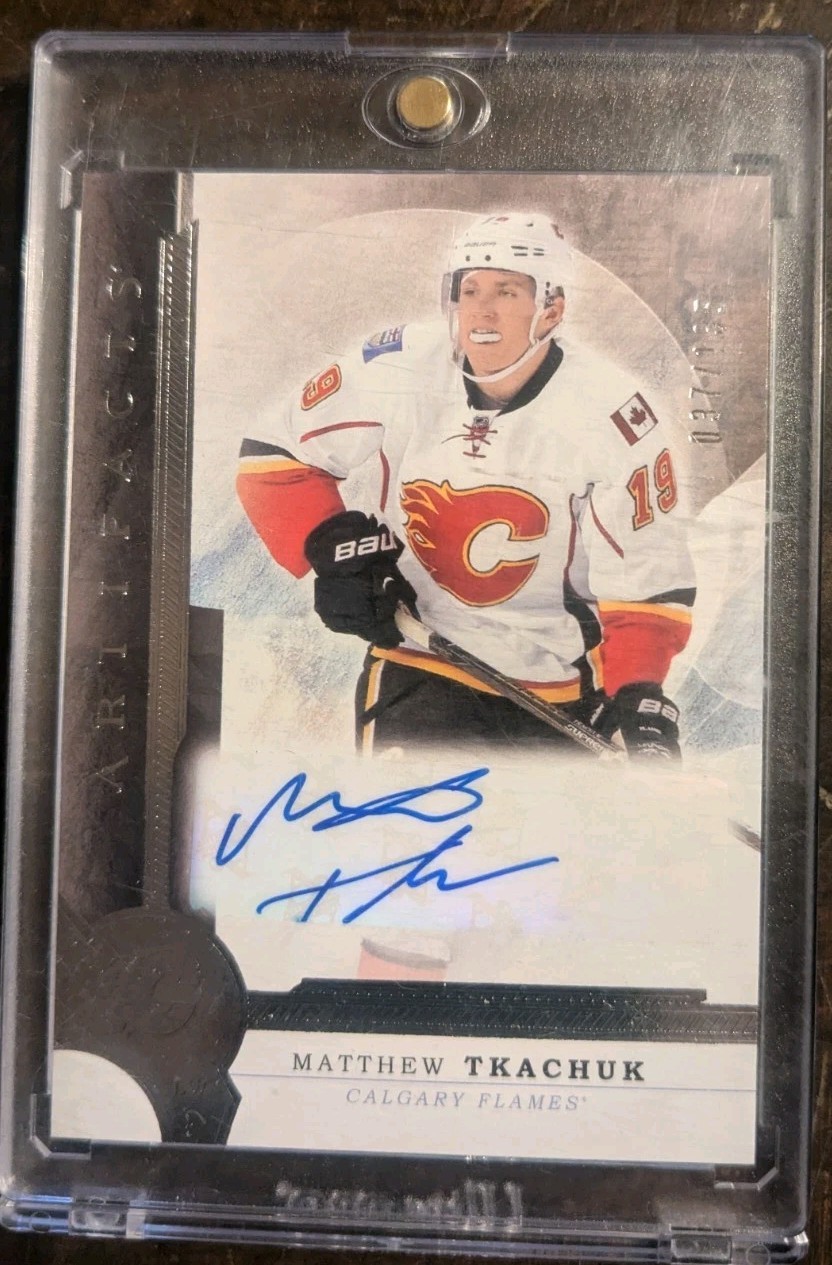 2016-17 Upper Deck Artifacts Rookie Autograph Exchange Matthew Tkachuk  Auto