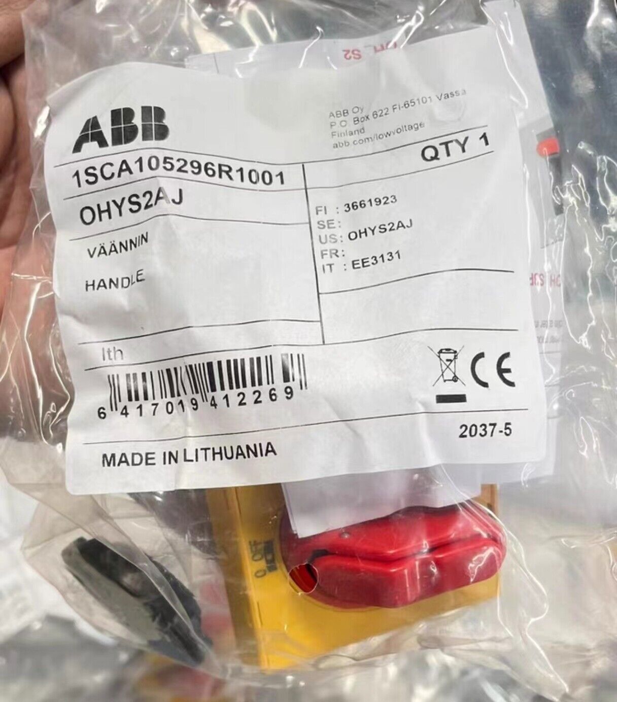1pc ABB OHYS2AJ SELECTOR HANDLE 1SCA105296R1001 Fast delivery