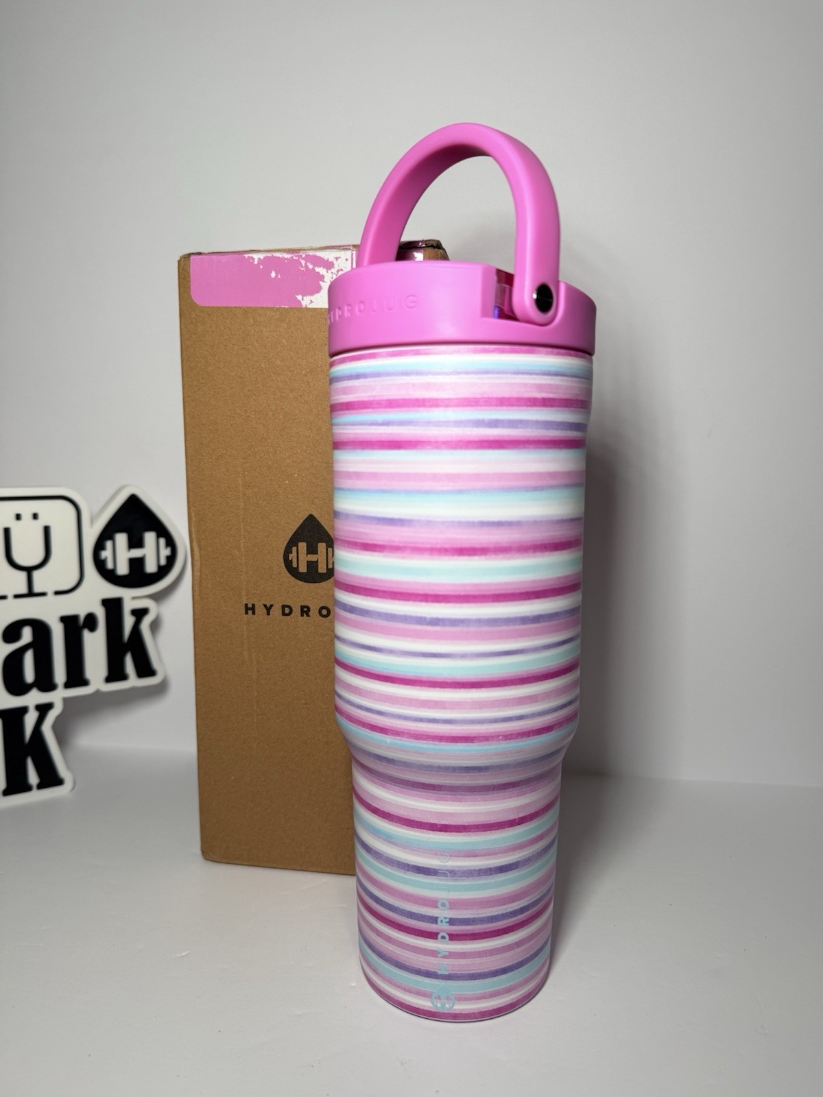 Hydrojug X Scheels PINK HORIZON 32oz Sport Traveler Tumbler Blue Purple Stripes