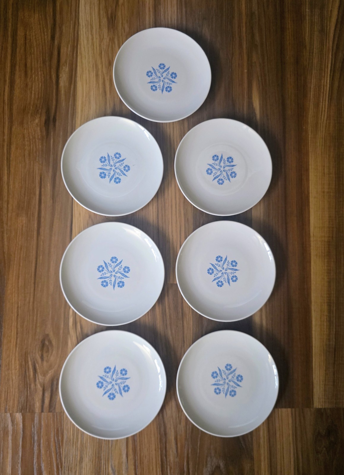 Set of 7 VTG Centura by Corning Blue Cornflower 6.5 Set of 7 VTG Centura by Corning Blue Cornflower 6.5