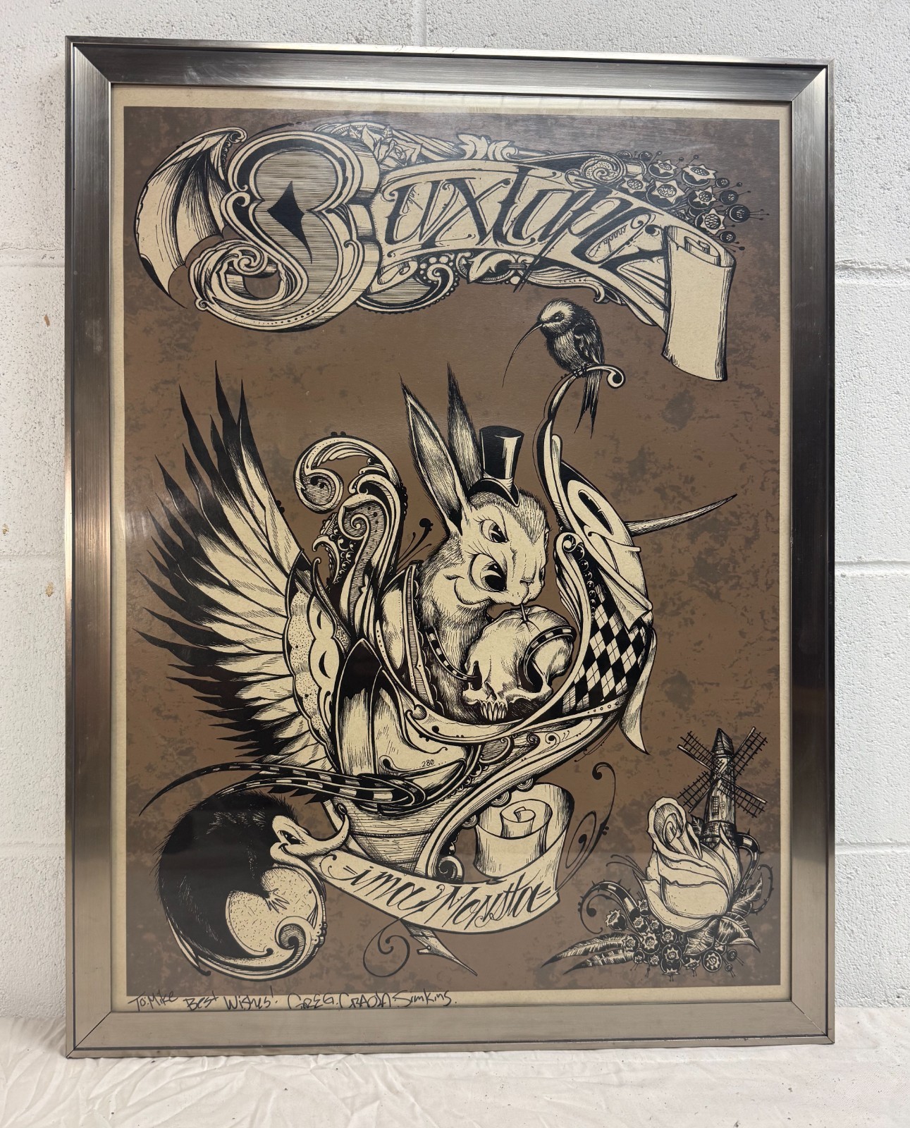 Vintage original hand signed Greg Craola Simkins ima monsta bunny Juxtapoz print Vintage original hand signed Greg Craola Simkins ima monsta bunny Juxtapoz print