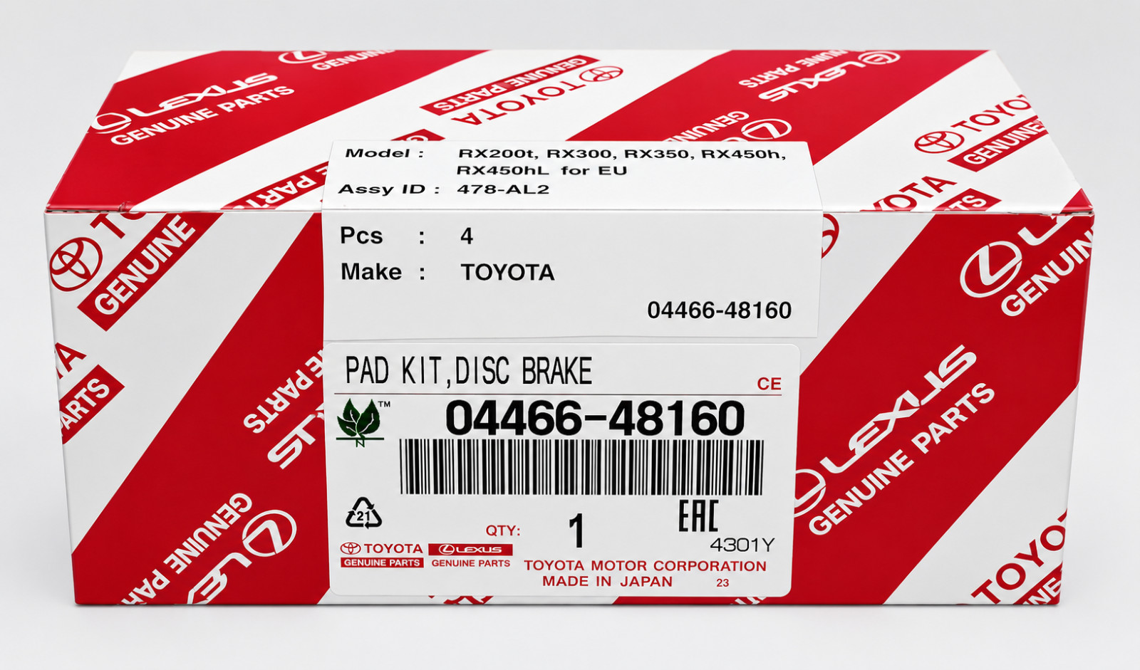 LEXUS/TOYOTA REAR BRAKE PADS 04466-48160