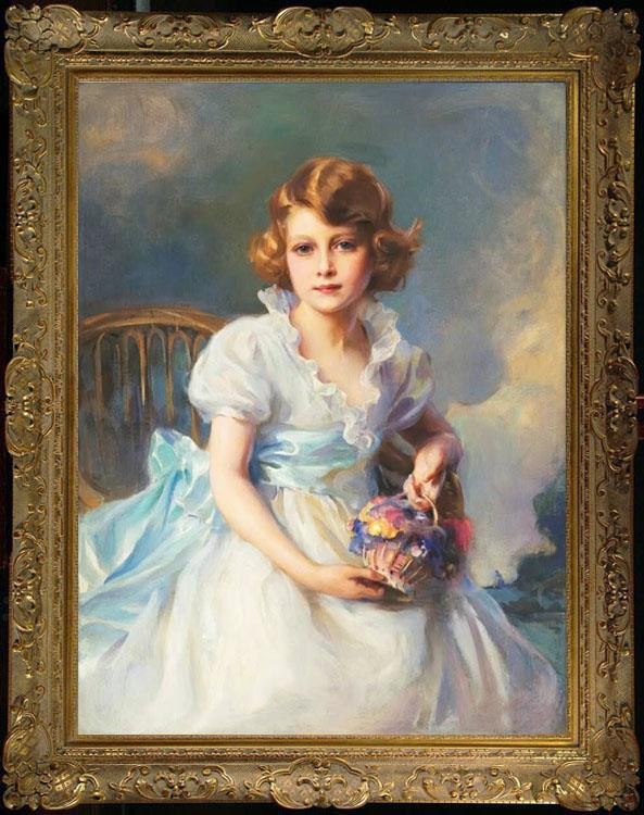 Hand Painted Classical Oil Painting Portrait girl Art Canvas Vintage Style