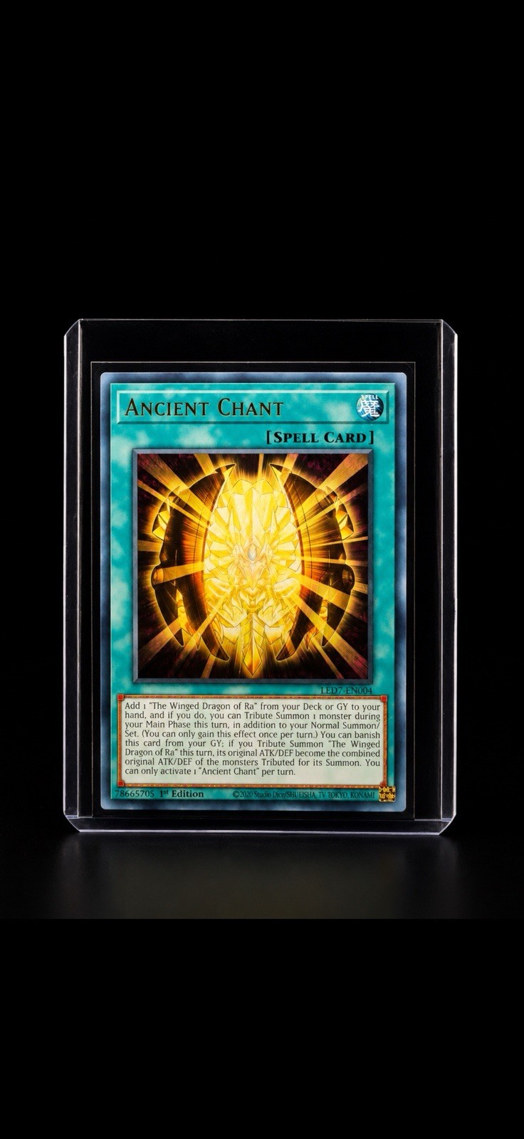 Yu-Gi-Oh TCG Ancient Chant LED7-EN004 Rage of Ra Ultra Rare Holo 1st Eng