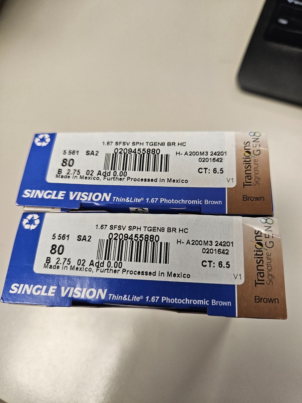 HUGE Essilor Transitions 8 SFSV 1.67 Lens Lot. HUGE Essilor Transitions 8 SFSV 1.67 Lens Lot.