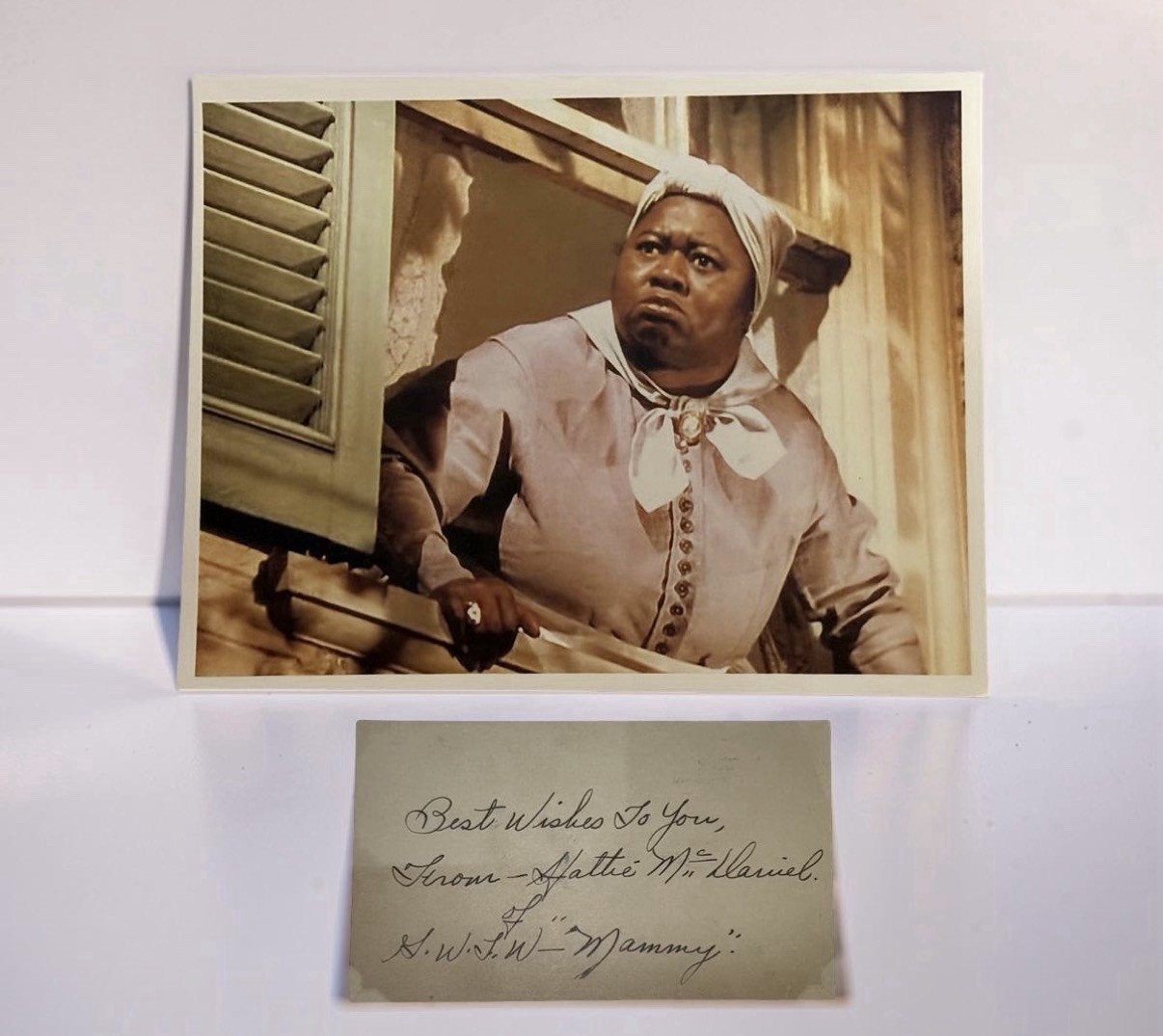 Gone With The Wind Hattie McDaniel Rare Signed 1940 Postal Card Photo *COA*