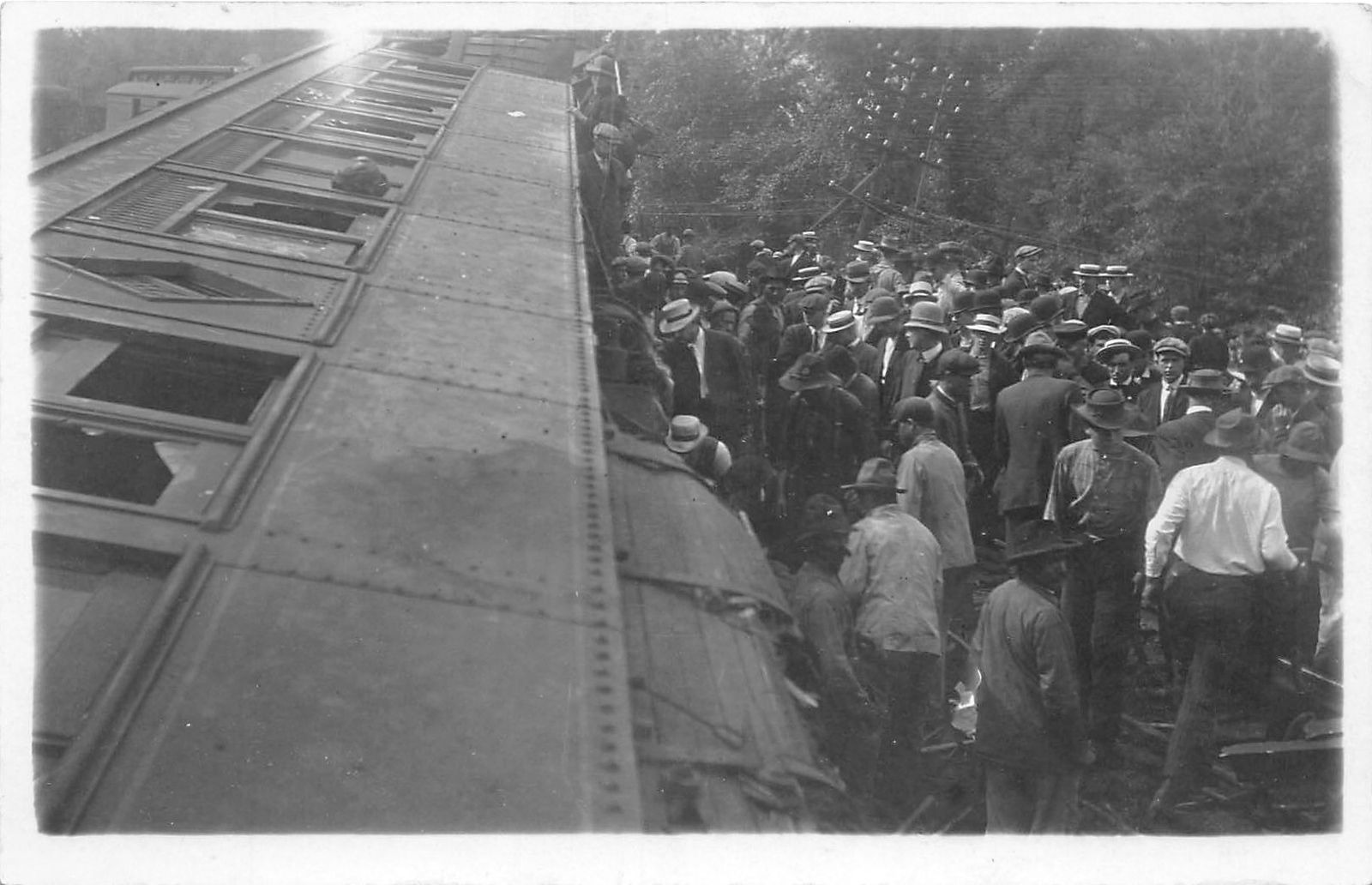 J29/ Corning New York RPPC Postcard c1912 Railroad Wreck Disaster Crowd 129 J29/ Corning New York RPPC Postcard c1912 Railroad Wreck Disaster Crowd 129