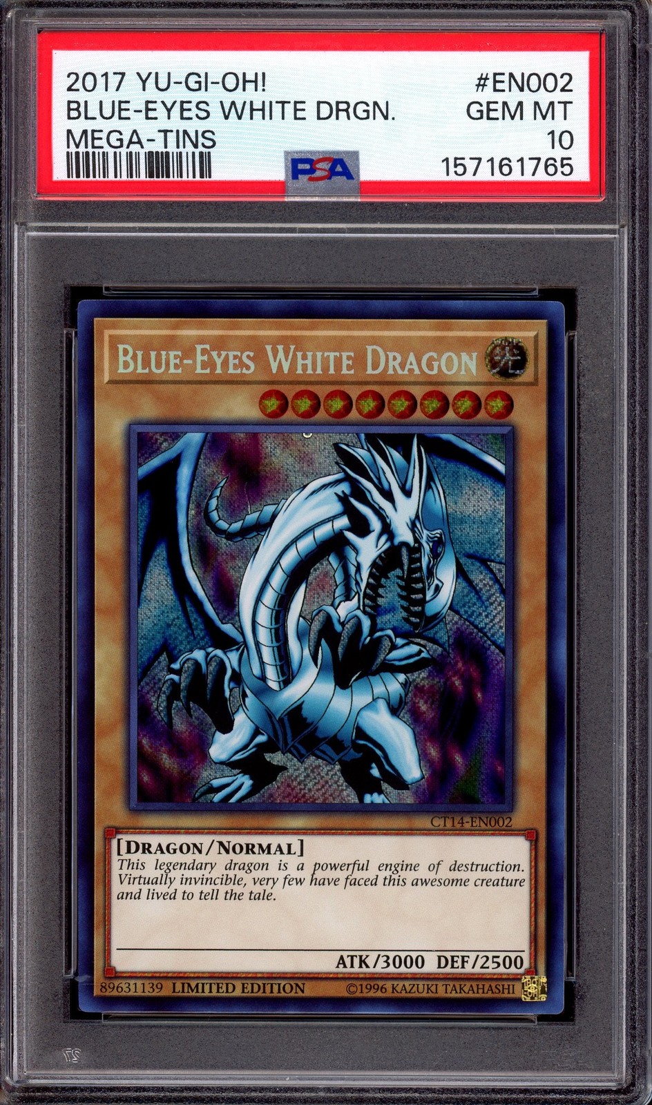 2017 Yu-Gi-Oh Mega-Tins Blue-Eyes White Dragon #EN002 PSA 10 GEM MINT