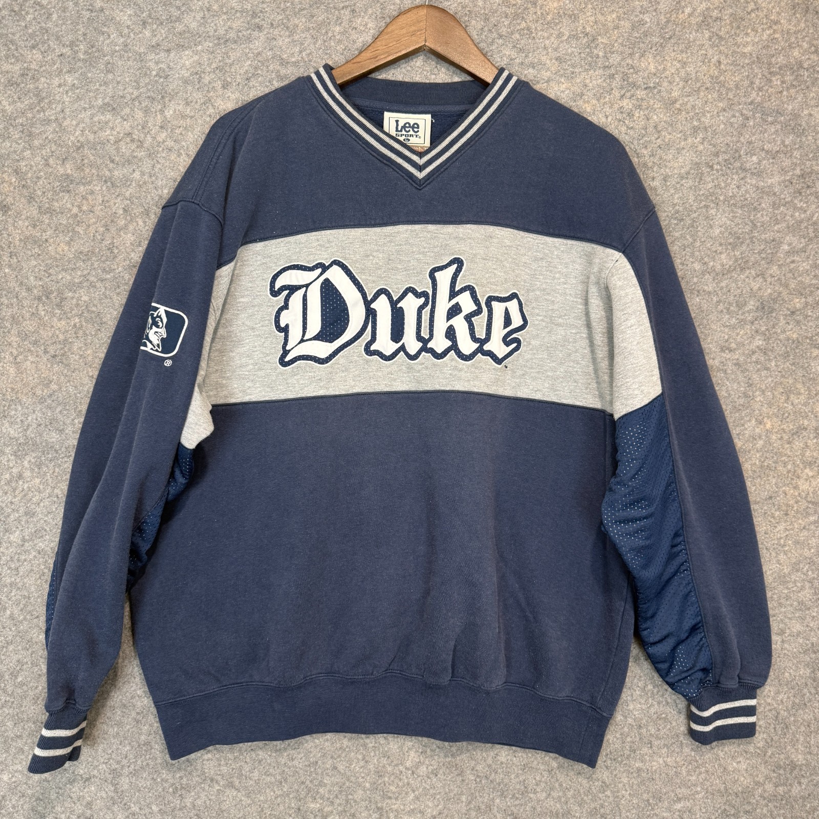 Vintage Lee Sport Duke Blue Devils Sweatshirt Mens XL V Neck 90s USA Embroidered Vintage Lee Sport Duke Blue Devils Sweatshirt Mens XL V Neck 90s USA Embroidered