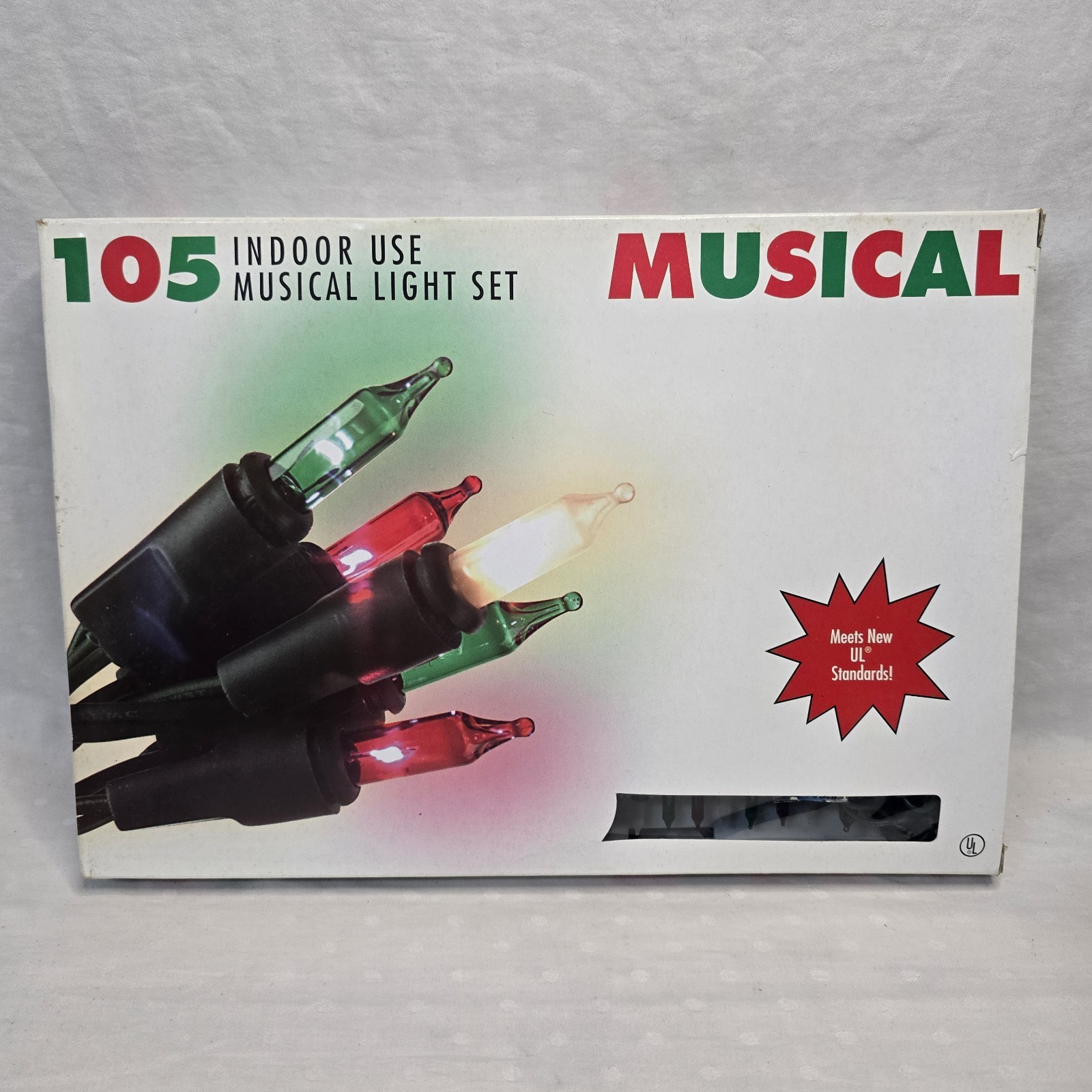 105 Musical Indoor Christmas Light Set 105 Count Multi Color New Tested in Box