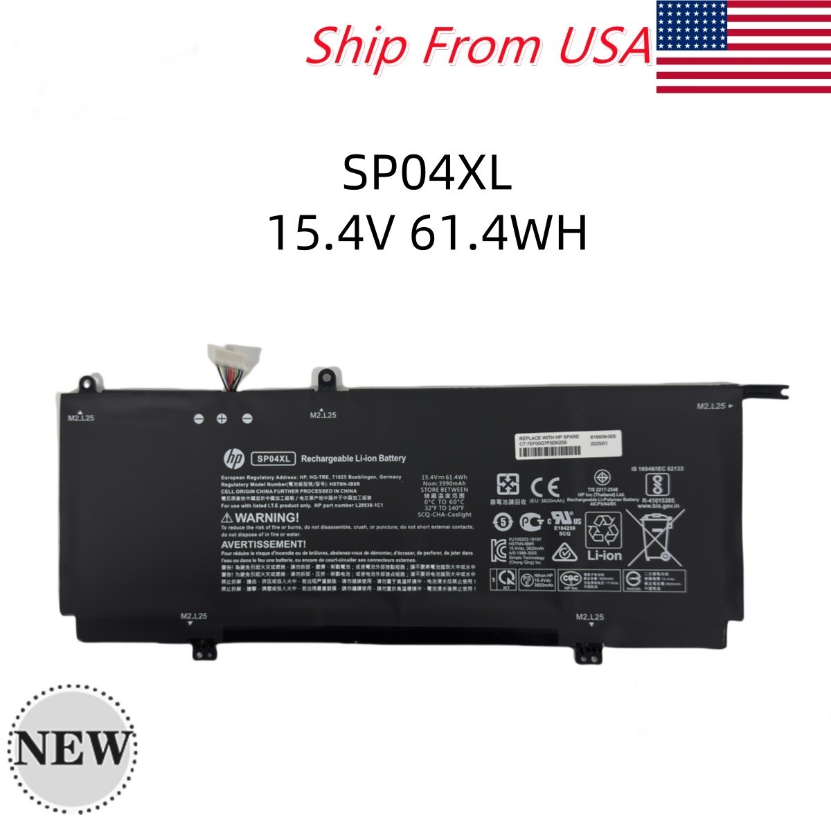 SP04XL New Genuine Battery For HP Spectre X360 13-AP0000NA HSTNN-IB8R HSTNN-OB1B
