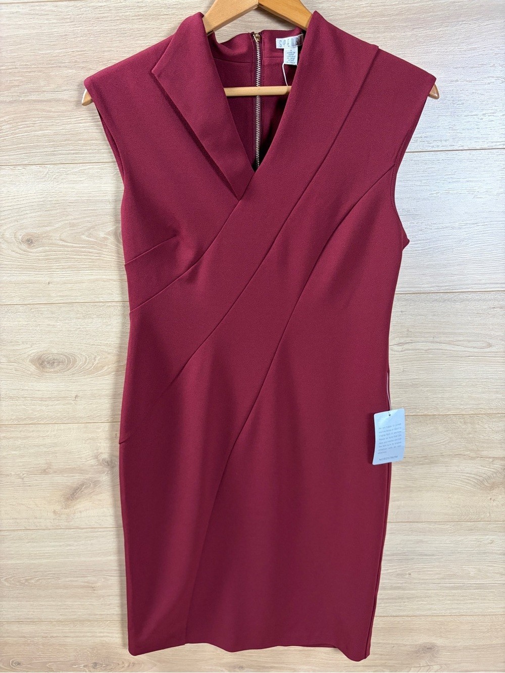 Spense Burgundy Paneled Sheath Dress NWT Size 8 Spense Burgundy Paneled Sheath Dress NWT Size 8