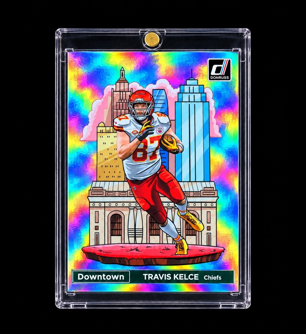 TRAVIS KELCE DOWNTOWN 2024 DONRUSS TRUE DOWNTOWN RARE Jumbo KANSAS CITY CHIEFS