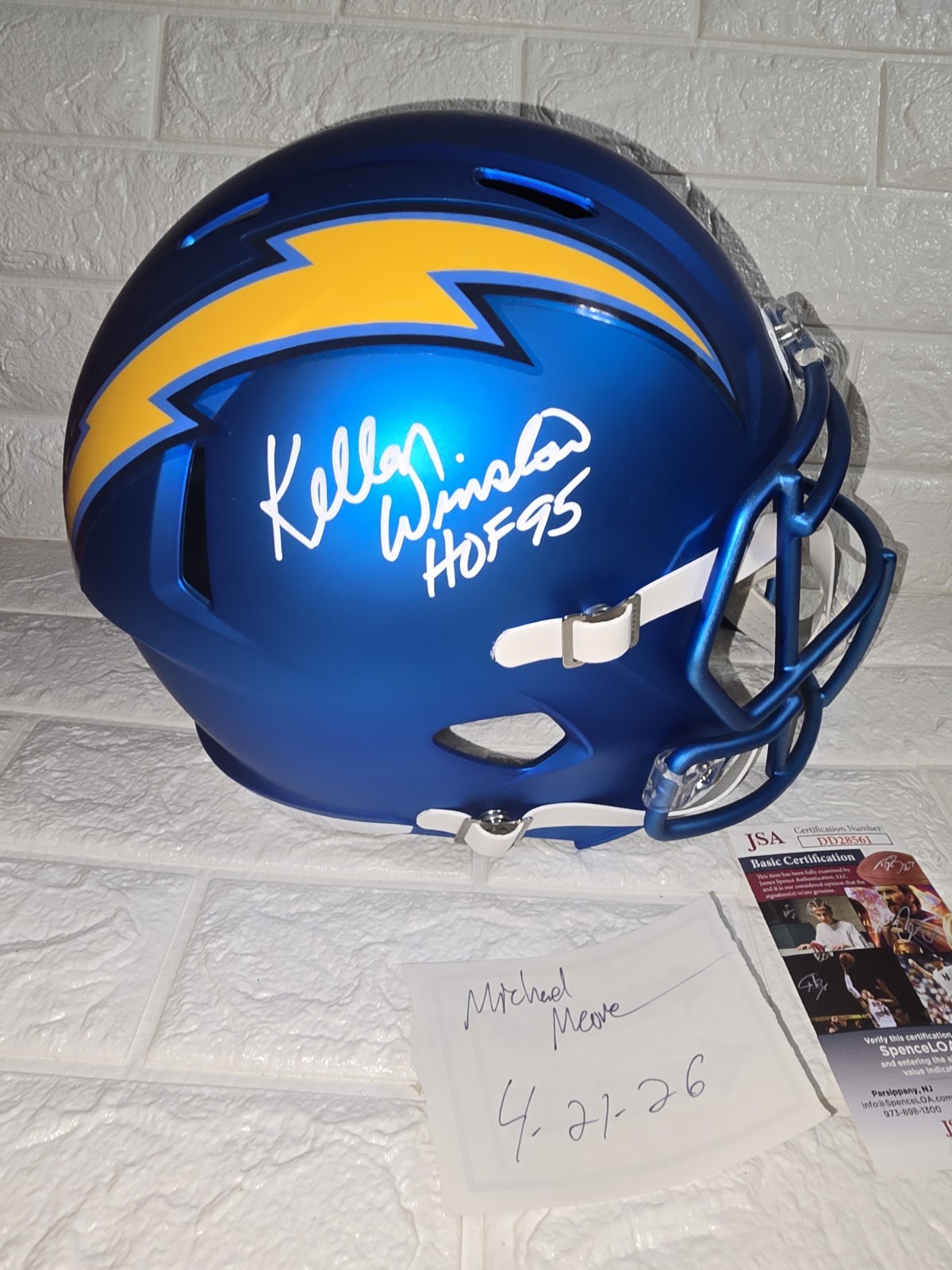 True Blaze Signed Chargers Fullsize Rare