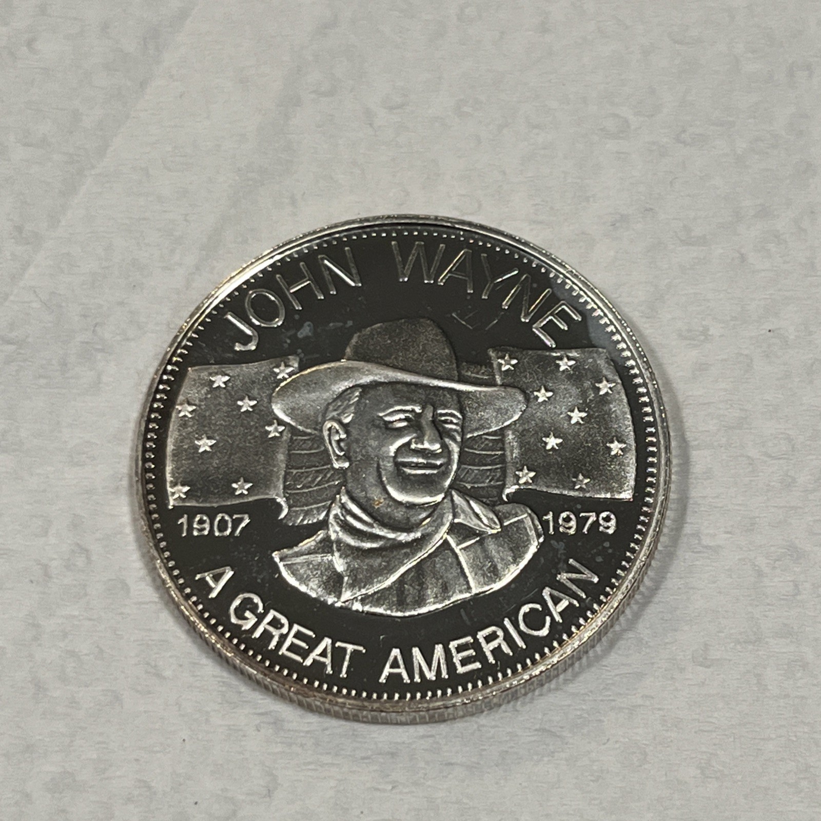 John Wayne 1907-1979 A Great American Actor 1oz .999 Fine Silver Round 