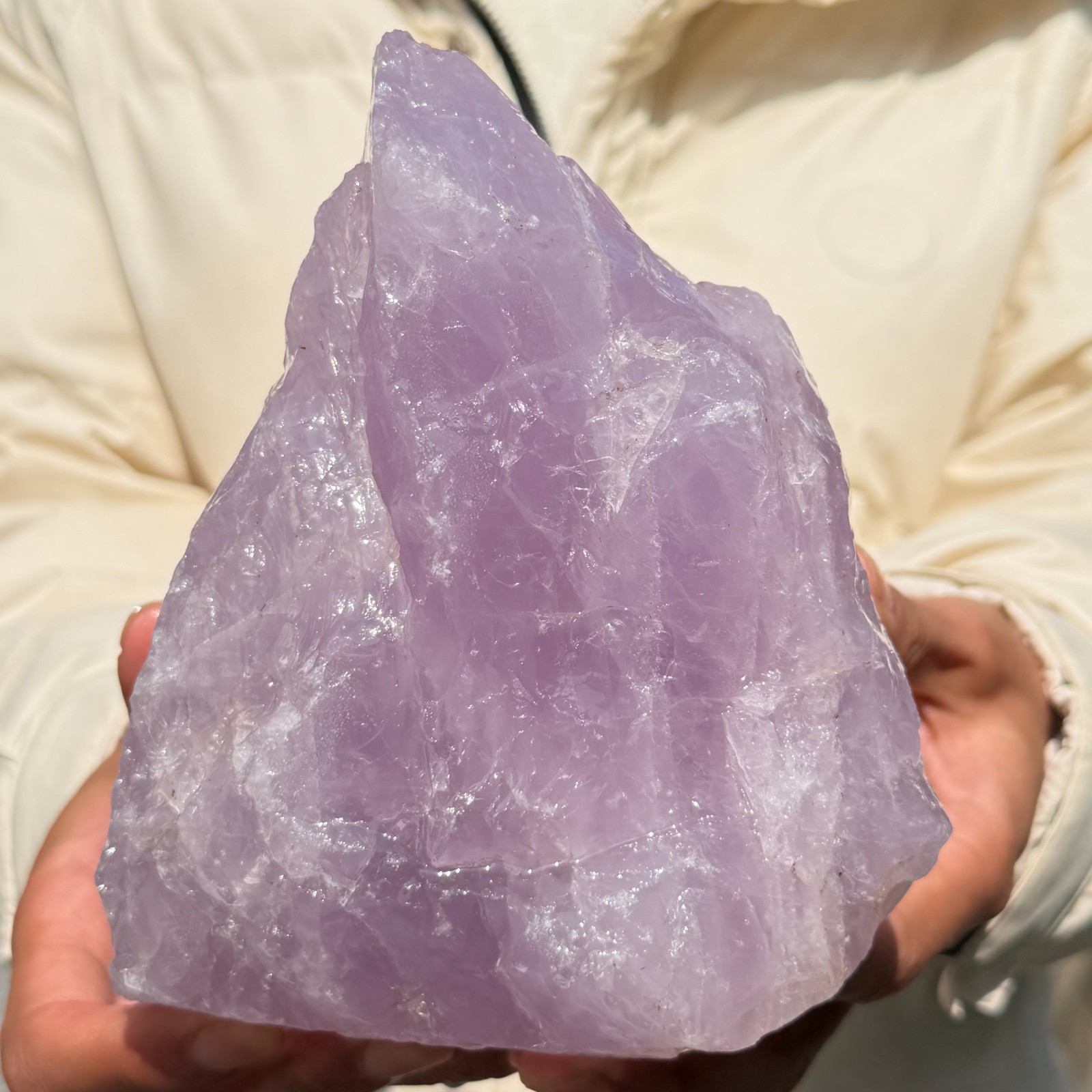 5.36LB Natural Raw Lavender Rose Quartz Rough Quartz Crystal Mineral Specimen