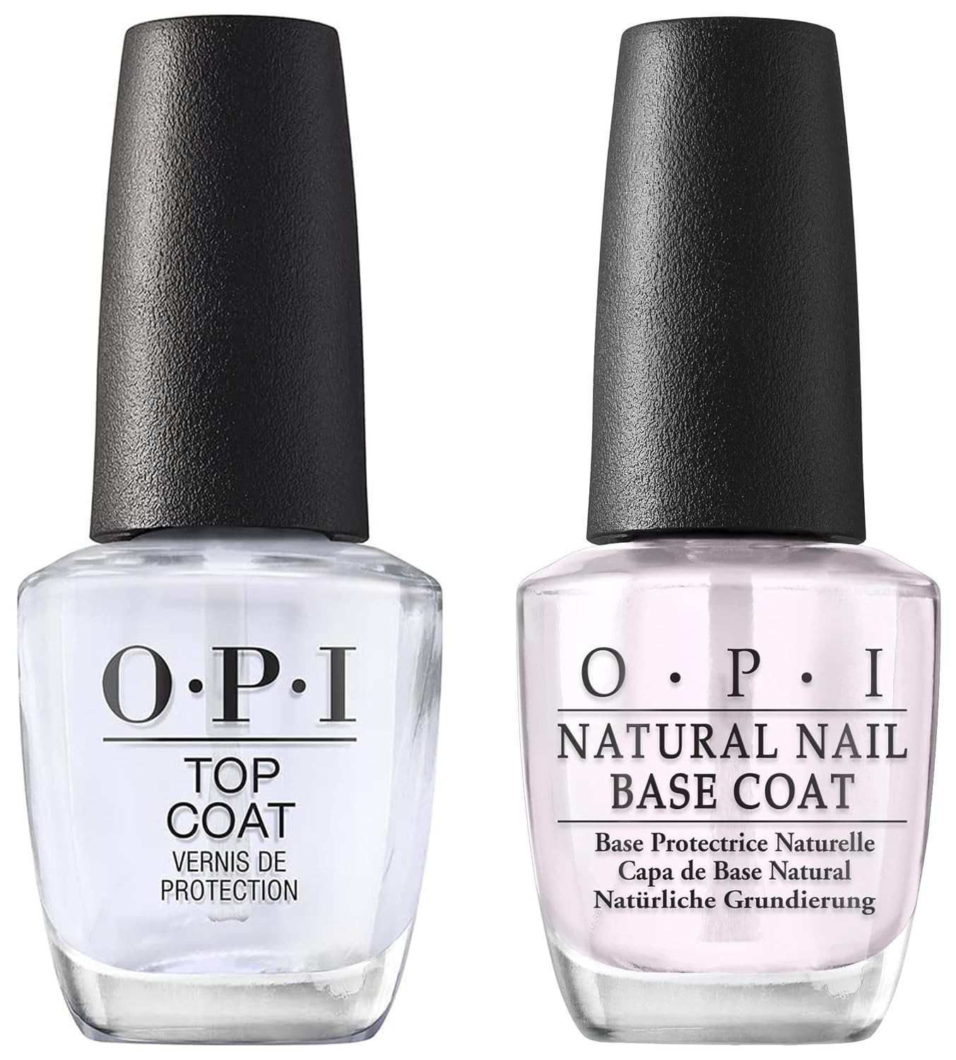 OPI Nail Polish Top and Base Coat, Protective High-Gloss Shine, 0.5 Fl Oz