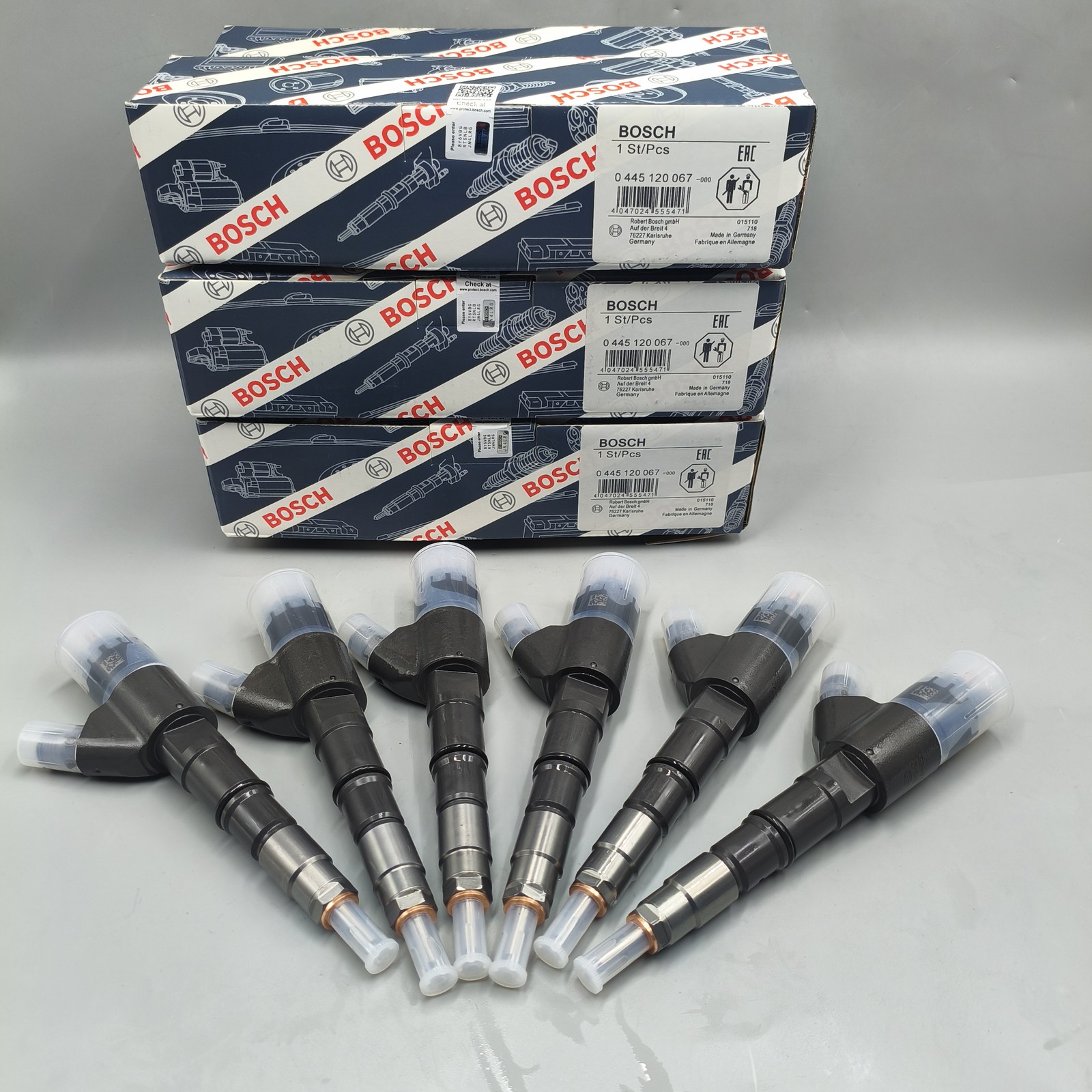6X Bosch 0445120067 Fuel Injector 20798683 for Volvo Excavator D6E EC210 EC210B