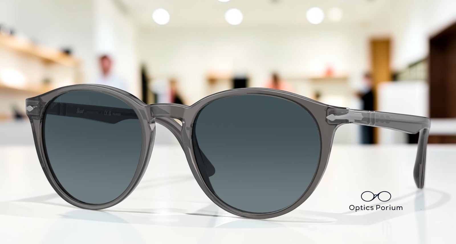 PERSOL PO3152S 1196S3 Grey Light Blue Gradient Blue Polar 52 mm Men\'s Sunglasses