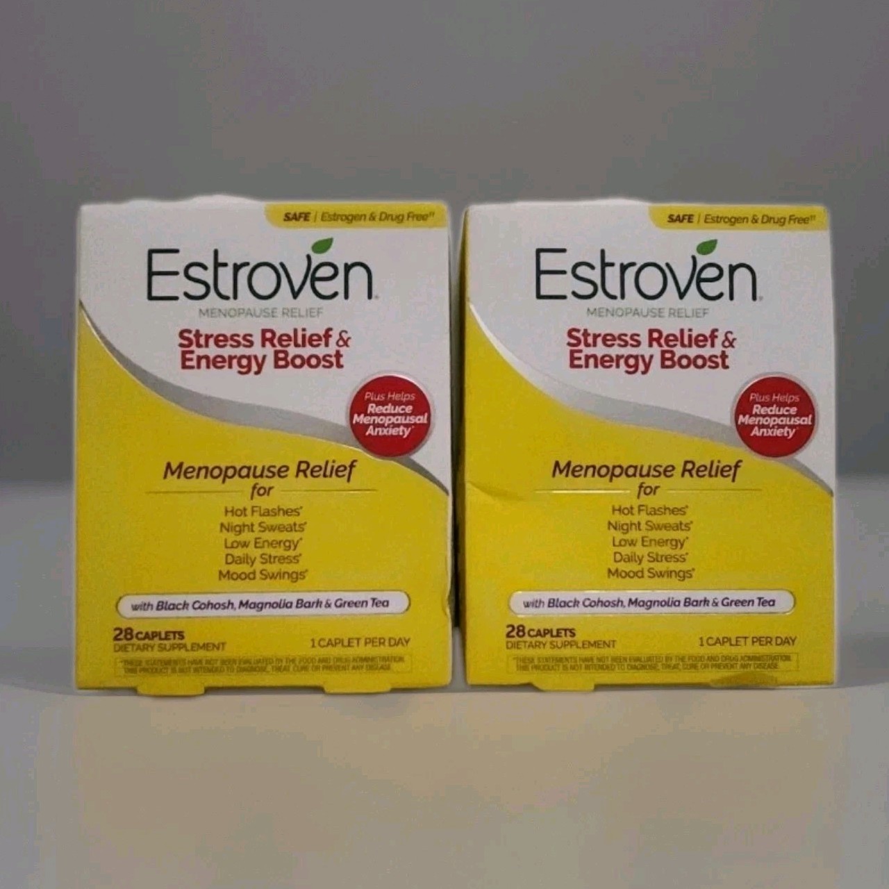 2 New Estroven Menopause Relief Stress Relief & Energy Boost - Exp. 7/27+